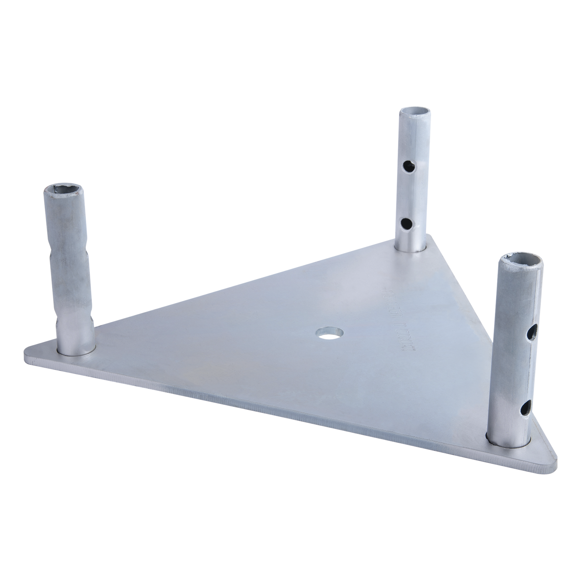 Base Triangular para Torre / Acero 1/4' / Niple 3/4' Galvanizado / Inmersión en Caliente / 6.4 kg / Compatible STZ45G — SYSCOM TOWERS · SKU SBZ-45G