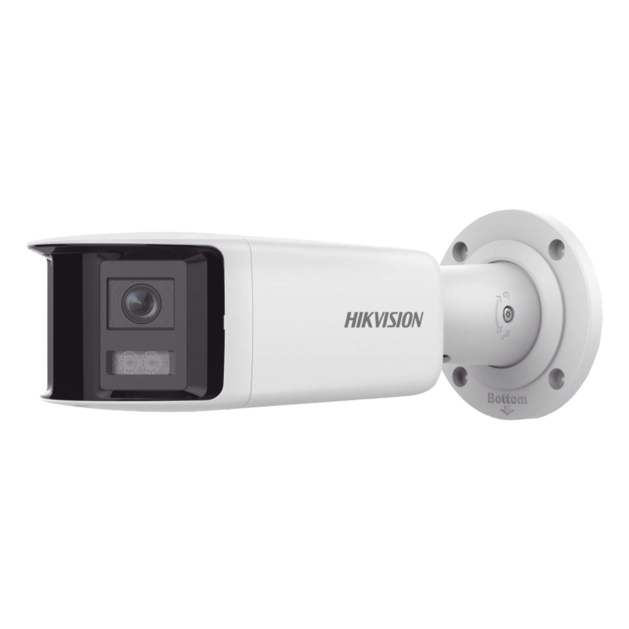 Cámara Bala IP / 4 Megapixel / Dual Lente 2.8 mm / Panorámica 180° / IR 40 m (131.2 ft) / WDR 120 dB / IP67 / Audio Bidireccional / PoE — HIKVISION · SKU DS-2CD2T46G2P-ISU/SL(C)