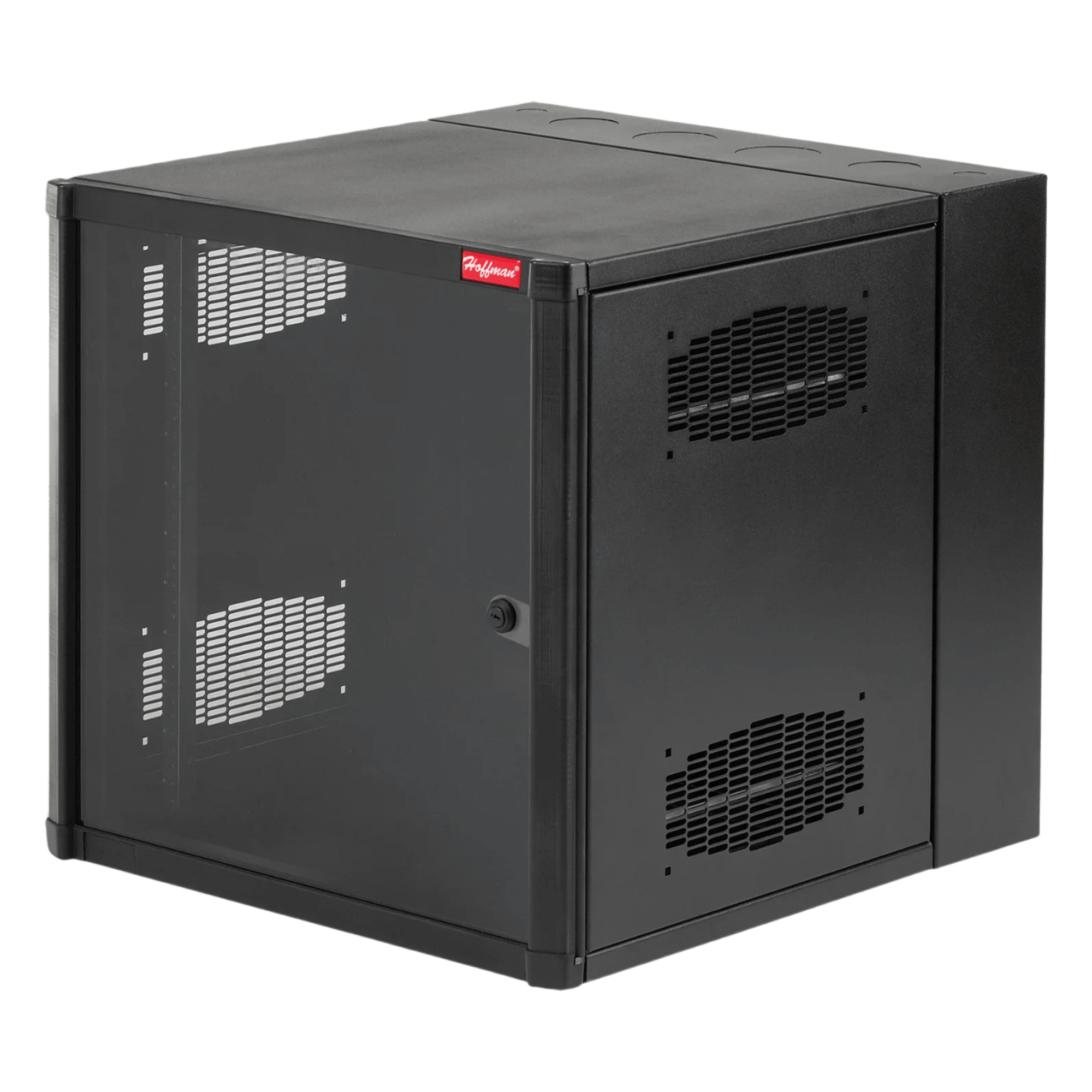 Gabinete de Pared 19in / 12 UR / 600x762 mm / Puerta con Ventana / Carga 113.4 kg / Negro — HOFFMAN · SKU EWMW242430