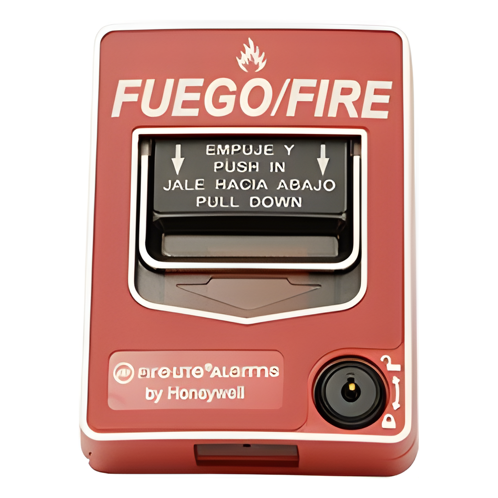 Estación Manual de Alarma Contra Incendio / Doble Acción / Rotulado Bilingüe FIRE/FUEGO / Reset con Llave / Carcasa de Policarbonato — FIRE-LITE · SKU BG-12LSP