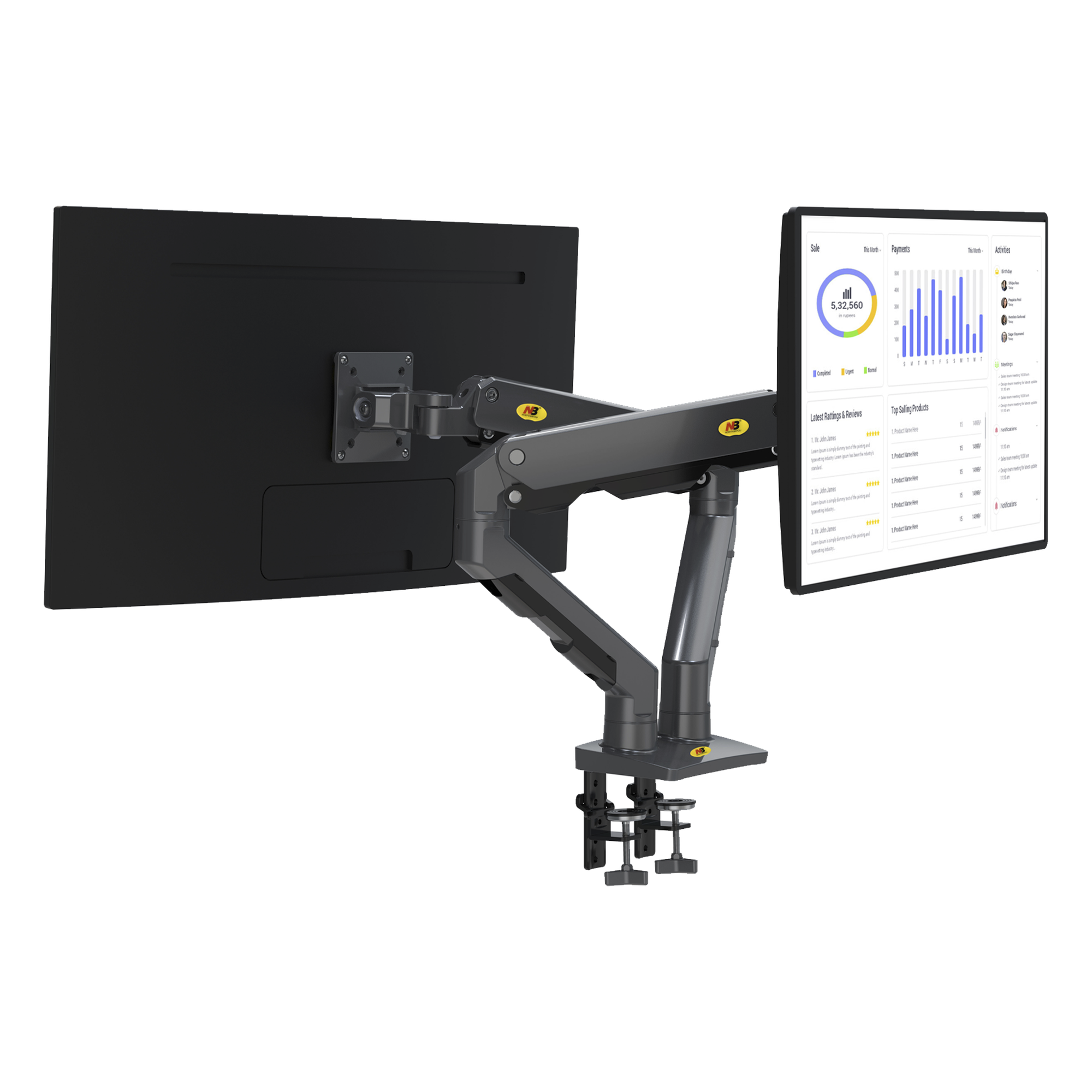 Soporte de Escritorio Articulado / 2 Monitores 27-34 — NB-EPCOM · SKU G65-NB