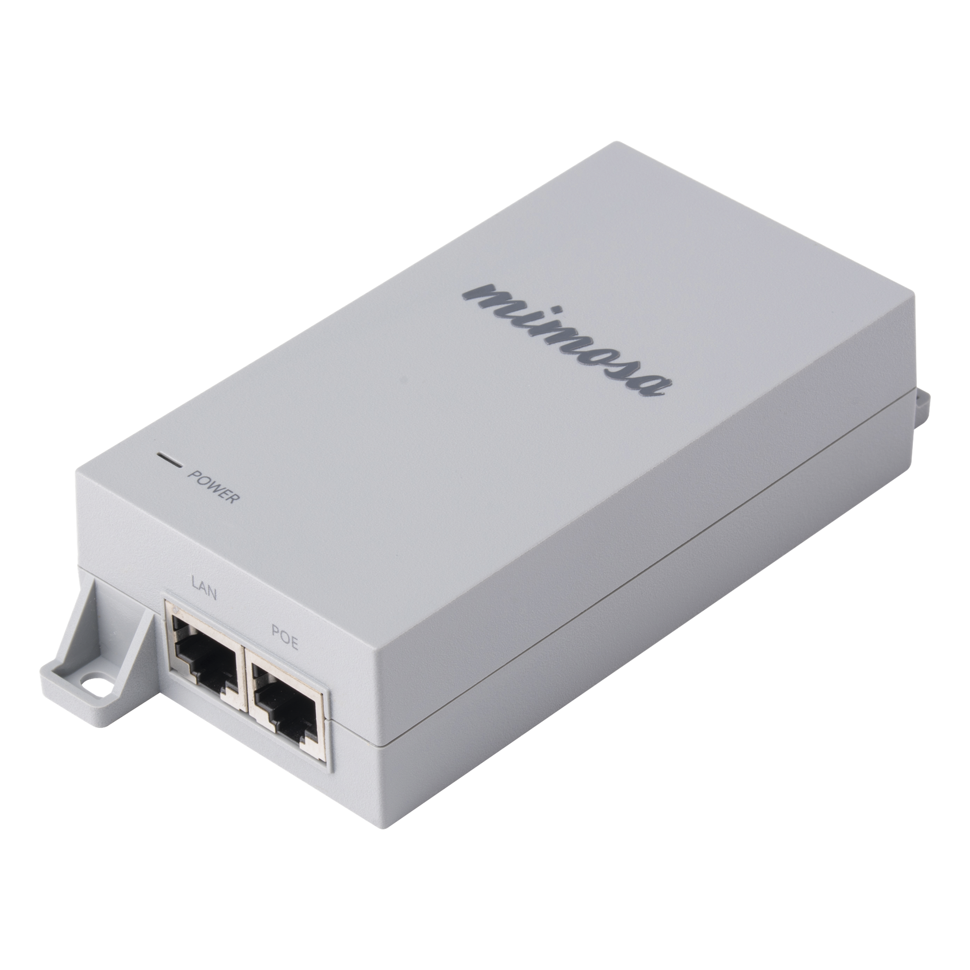 Inyector PoE / 50 VCC / 1.2 A / Gigabit / 2 x RJ-45 blindados / 65 x 36 x 163 mm / 0.4 kg — MIMOSA NETWORKS · SKU POE50V