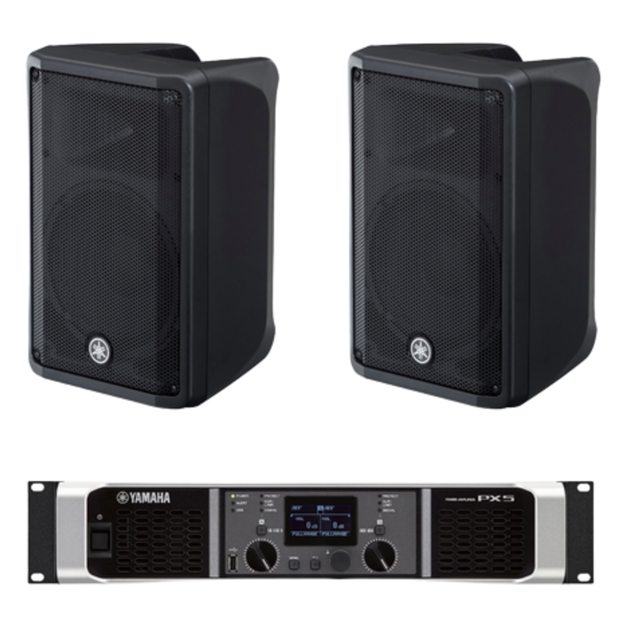 Kit de Refuerzo Sonoro / 2 Bocinas 2 Vías 10" / Amplificador Clase D 2x800W a 4Ω / Respuesta 50 Hz - 20 kHz / Conectores Speakon NL4 y XLR — YAMAHA · SKU CBR10KIT/PX