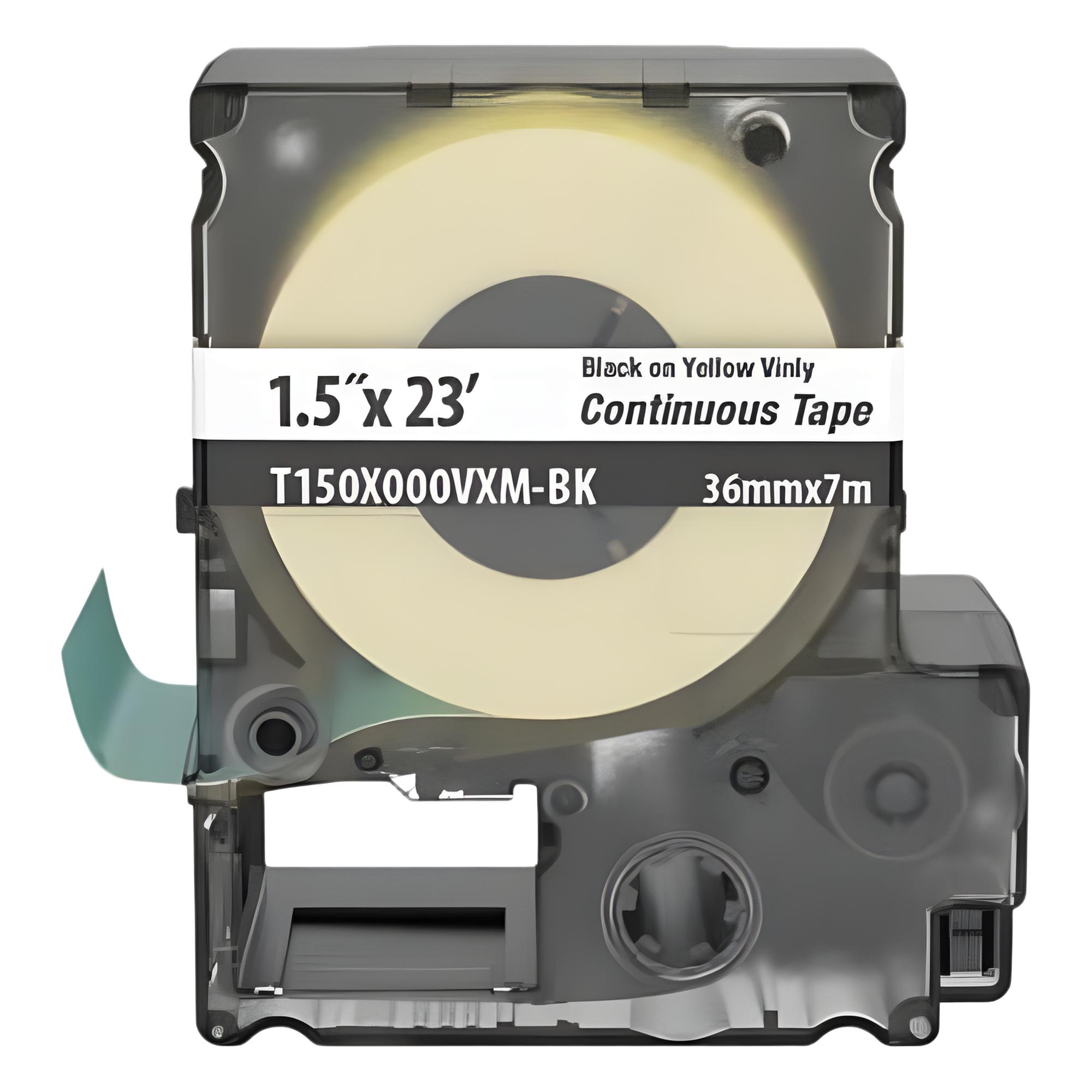 Cinta Continua de Vinilo / 36 mm Ancho / 7 m Largo (23 ft) / Negro sobre Amarillo / Interior-Exterior — PANDUIT · SKU T150X000VXM-BK