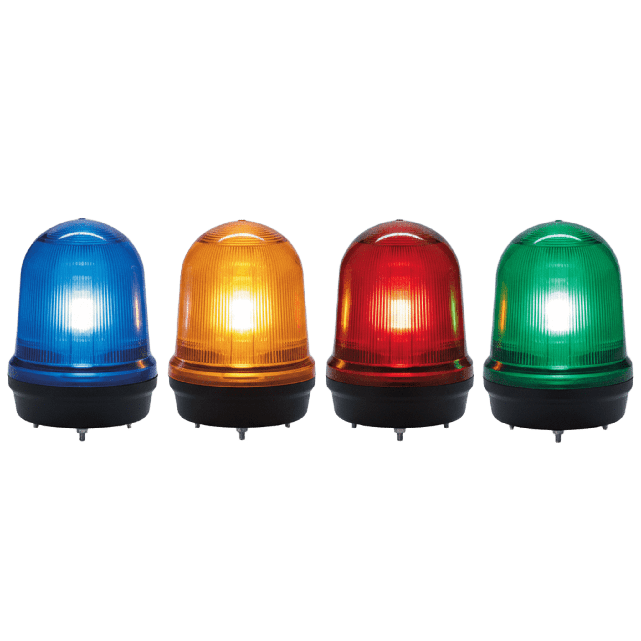 Luz de Señal LED Multifunción Voltaje  110-220 VCA, LED con 4 patrones  Fijo, Flasheante, Simulación Giratorio y Estroboscópico / IP65 / -30 °C a +50 °C / Color Azul