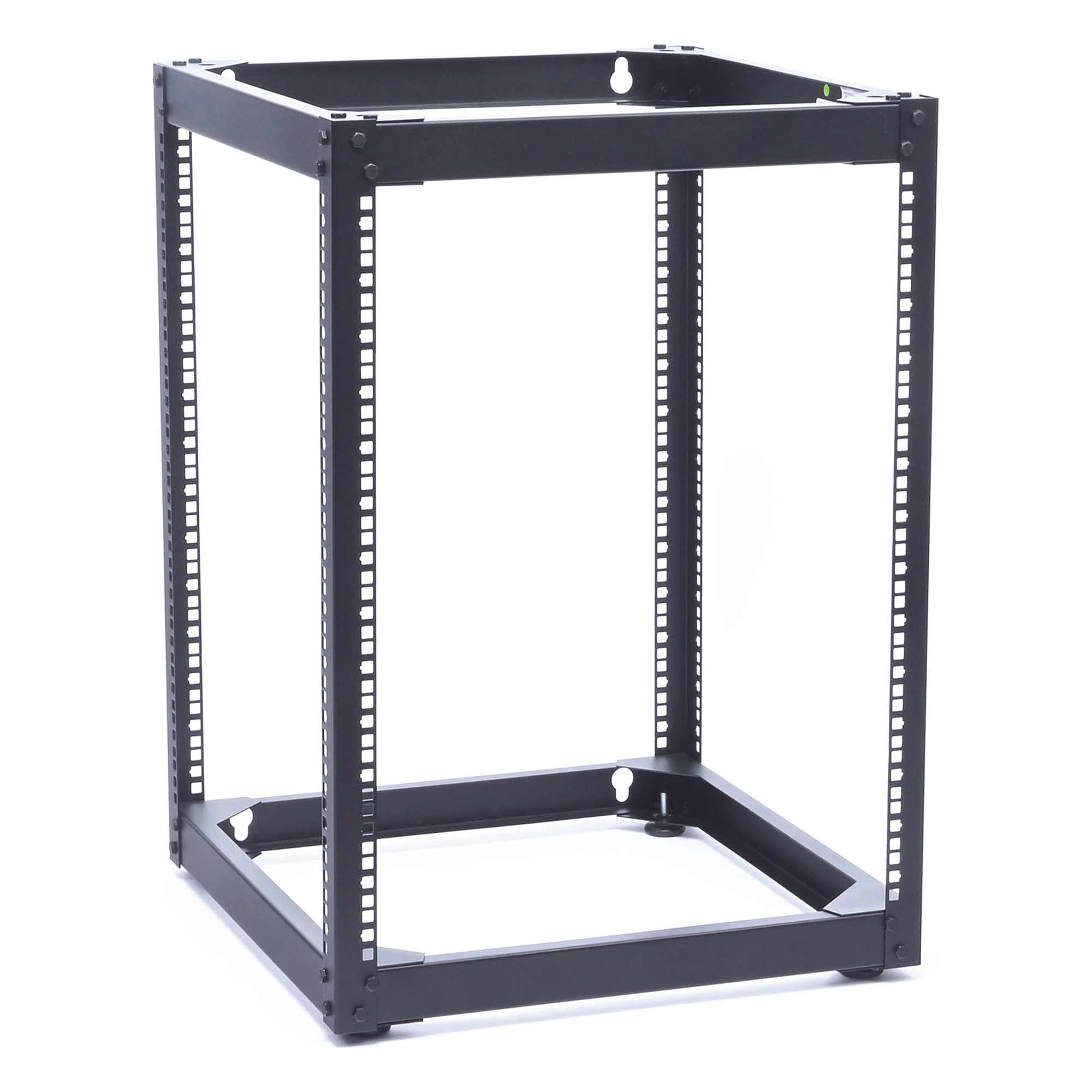 Rack Abierto de 4 Postes / 14 Unidades / Profundidad 510 mm / Montaje Pared o Piso / Acero 9.3 kg