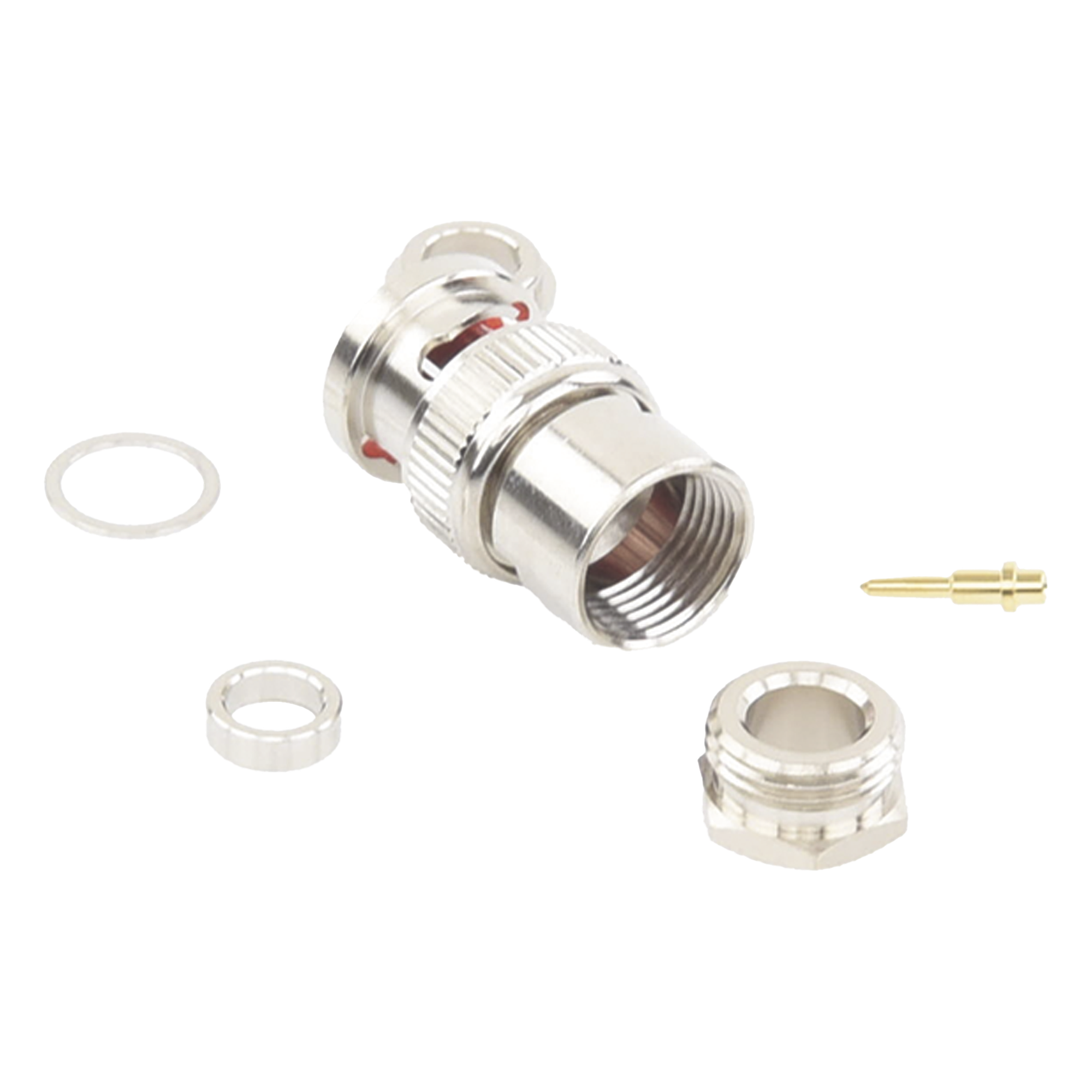 Conector BNC Macho / Rosca / RG-59/U / 75 Ohm / Níquel-Oro-Teflón / 14.8 x 24 mm — RF INDUSTRIES,LTD · SKU RFB-1701-D