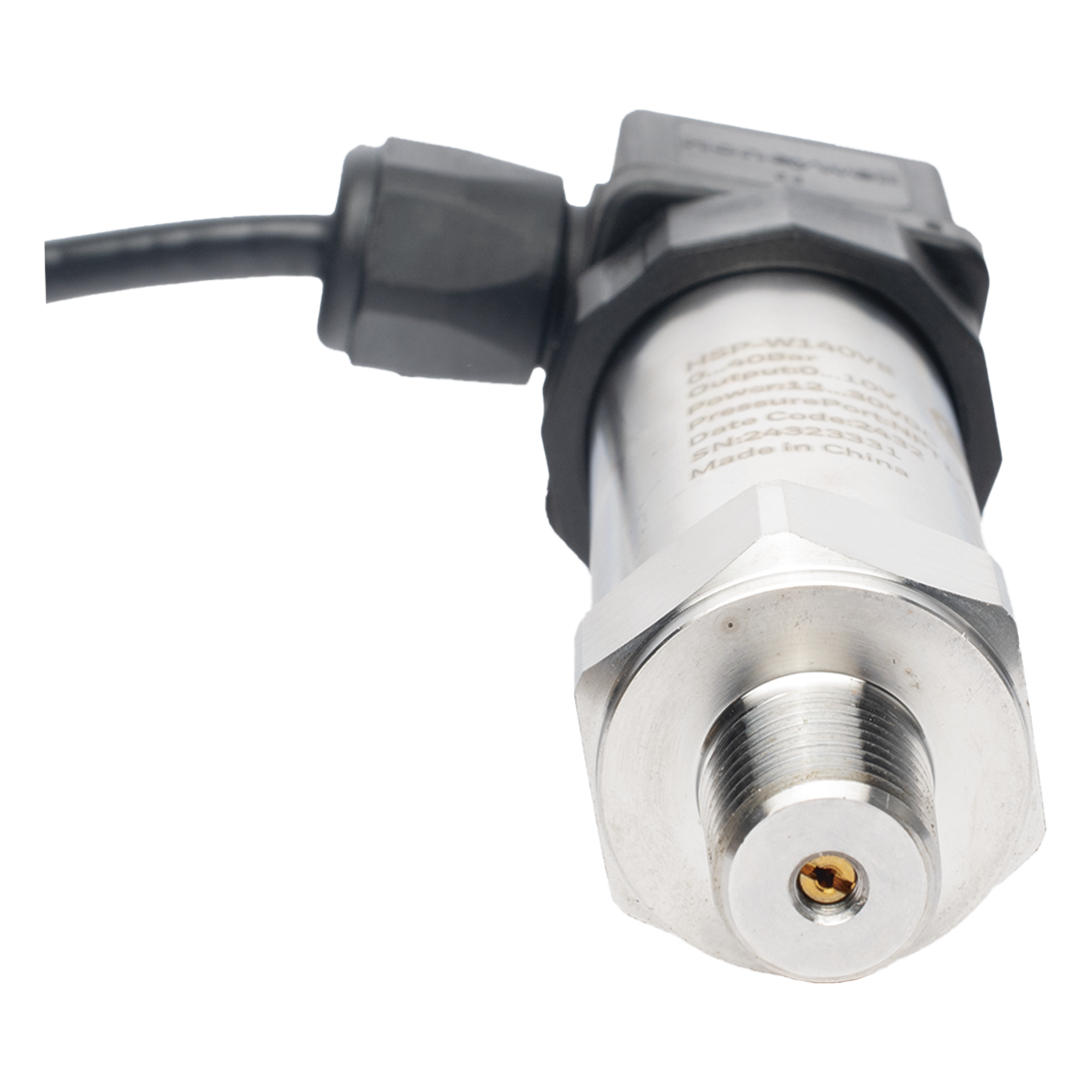 Sensor de Presión Industrial / Rango 0 a 40 bar / Salida Analógica 0-10 V / Conexión NPT / IP65 / -20 a 125 °C — HONEYWELL BMS · SKU HSP-W140VB