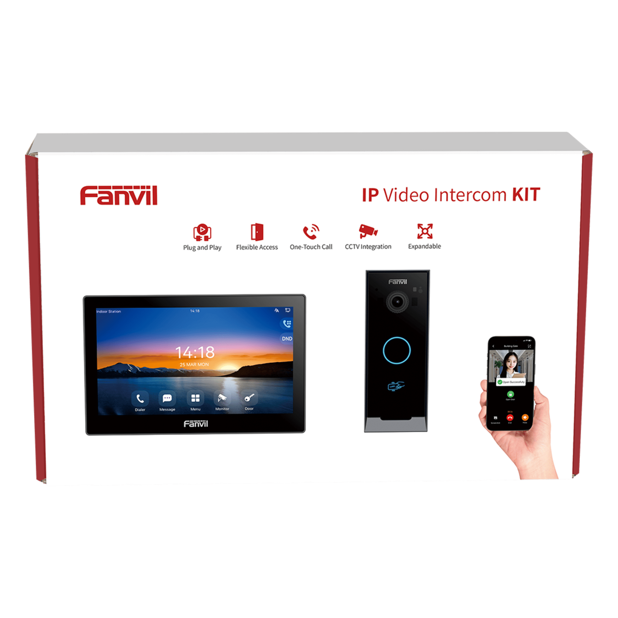 Kit Videoportero IP / Pantalla Táctil 7" HD / Cámara 2 Megapixel / Wi-Fi Dual Band / PoE / 10,000 Tarjetas RFID / ONVIF — FANVIL · SKU VIK-01