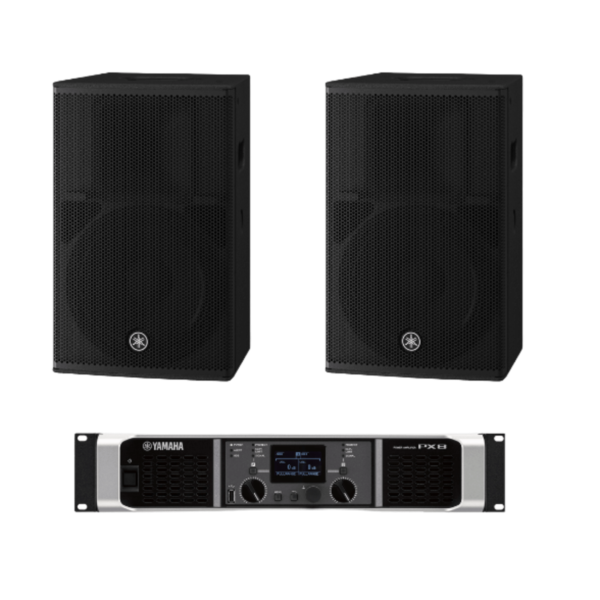 Kit de Refuerzo Sonoro / 2 Bocinas Pasivas 2 Vías 12" / Amplificador Clase D 2x1050W @ 4Ω / DSP Integrado / Bass-Reflex 54 Hz - 20 kHz — YAMAHA · SKU CHR12KIT/PX