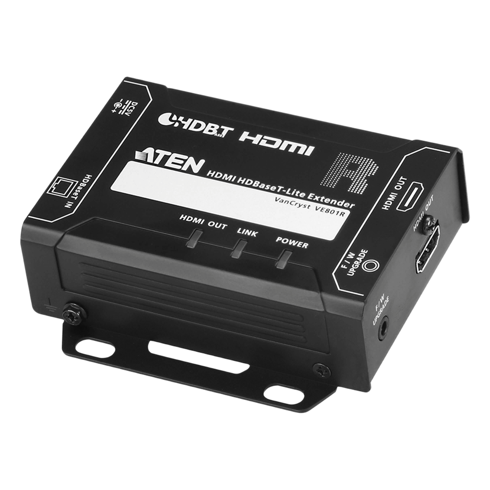 Receptor HDMI HDBaseT-Lite / 4K@40m Cat 5e/6 (131 pies) / 4K@70m Cat 6a (230 pies) / 1080p@70m Cat 6a (230 pies) / HDBaseT Clase B — ATEN · SKU VE801R