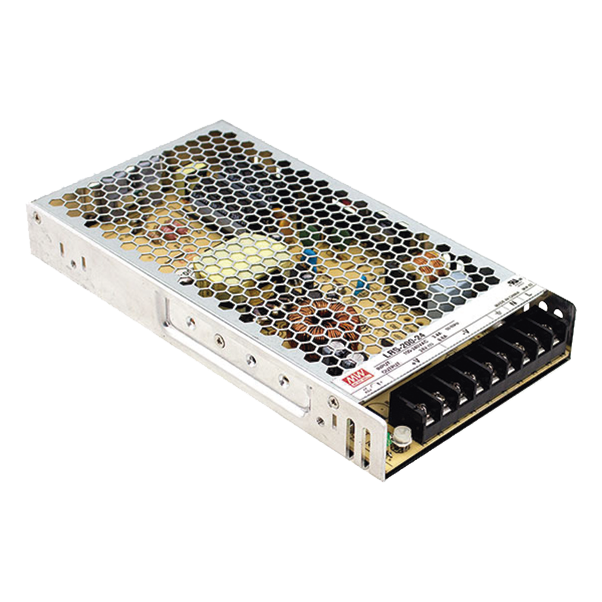 Fuente de Alimentación Conmutada / 200W / 5Vcc 40A / Entrada Seleccionable 90-132Vca o 180-264Vca / Montaje en Chasis / Convección Natural — MEANWELL · SKU LRS2005