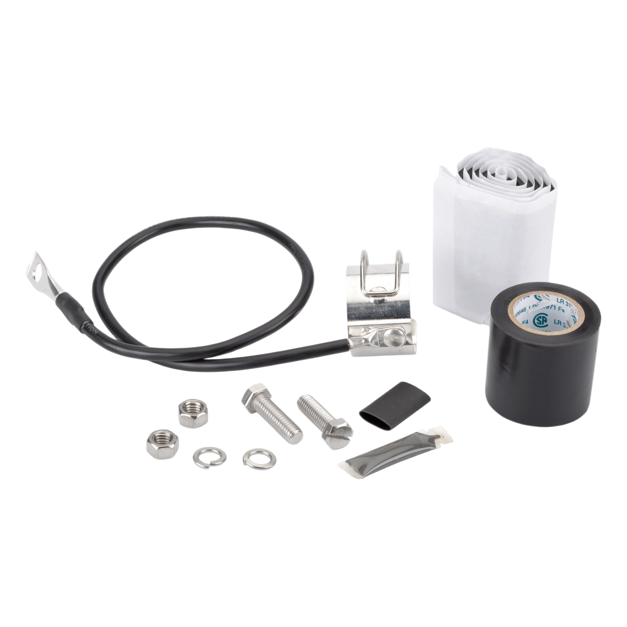 Kit de Aterrizaje para Cable Coaxial 1/2" / Longitud 24" (2 ft) / Acero Inoxidable / Terminal Dual / MIL-STD e IEC — ANDREW / COMMSCOPE · SKU SG12-06B2A