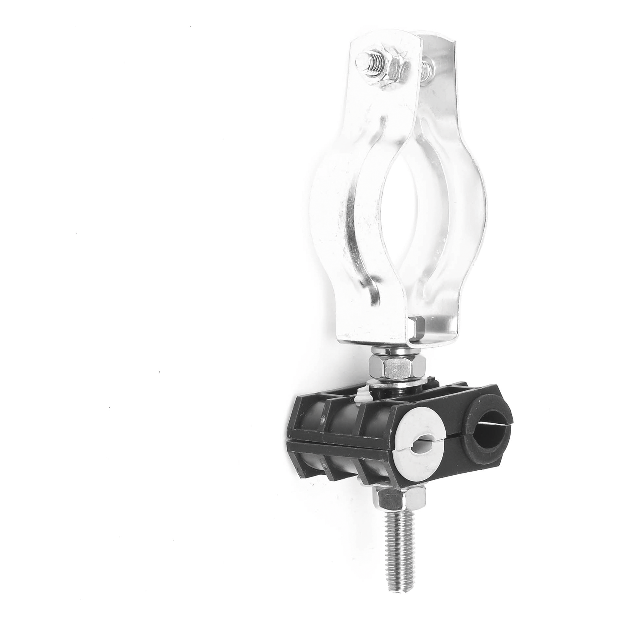 Sujetador de Cable para Torre / 2 Cables 6-8 mm / Abrazadera 1 1/4 in (32 mm) / Plástico de Alta Resistencia / Incluye Hardware