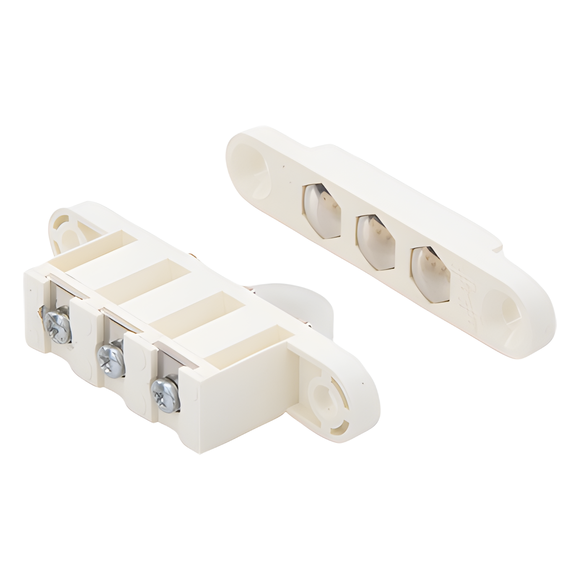 Contacto de transferencia / 3 pines / 1.5 A / 13 x 71 mm / Latón niquelado / Acabado blanco / 1/2' x 2-3/4'