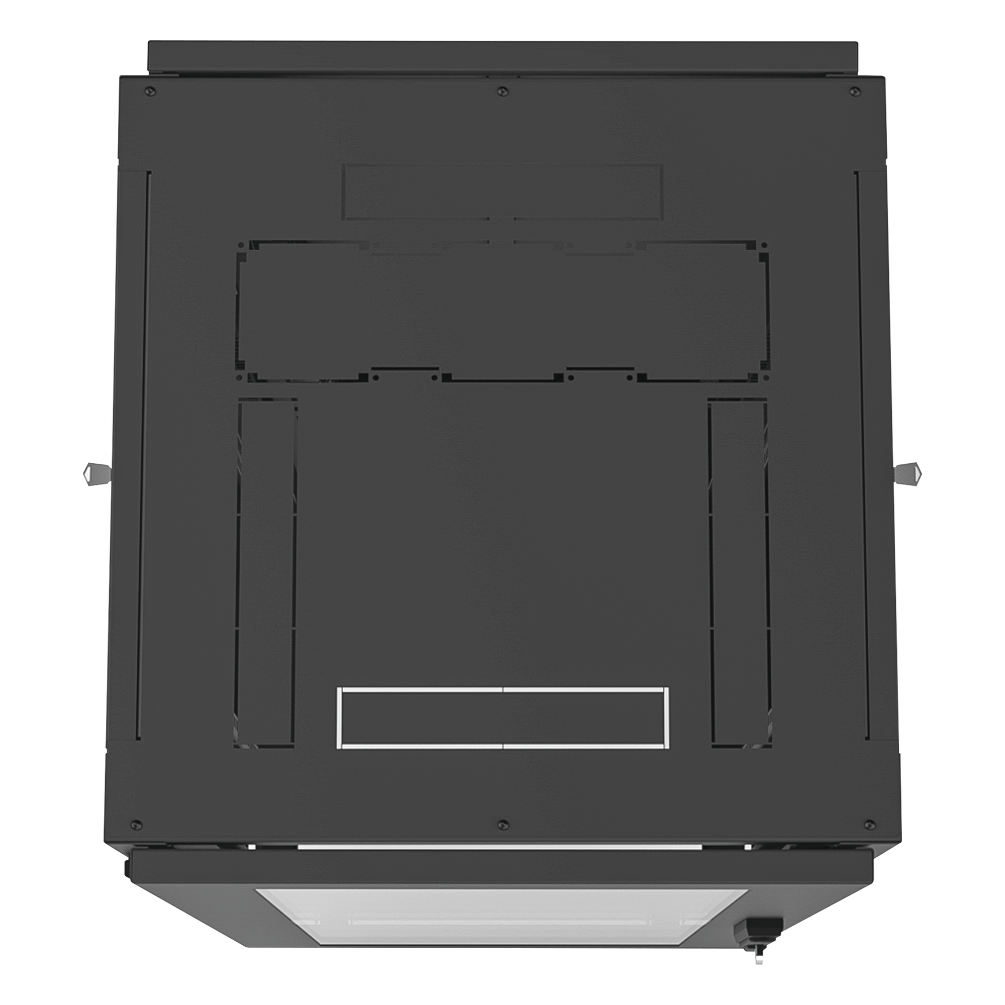 Gabinete de Piso 19in / 24UR / 600 mm Profundidad / Carga 532 kg / Puerta con Cristal Templado / Cierre 3 Puntos