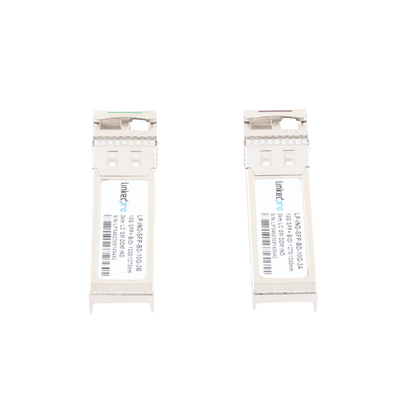 Transceptores Ópticos Industriales Bidireccionales SFP+ (Mini-Gbic) / Monomodo 1270 & 1330 nm / 10 Gbps / 10GBASE / Conector LC/UPC Simplex / DDM / Hasta 3 km / 2 Piezas
