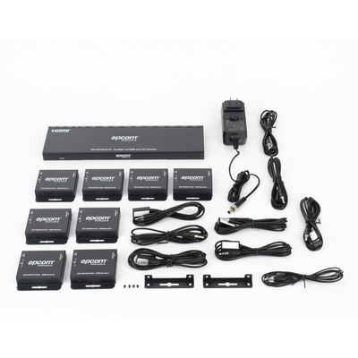 Splitter HDMI 1x8 | Extensor HDMI | 4K@30Hz 40m | 1080p@60Hz 70m | Función PoC |  4:4:4 