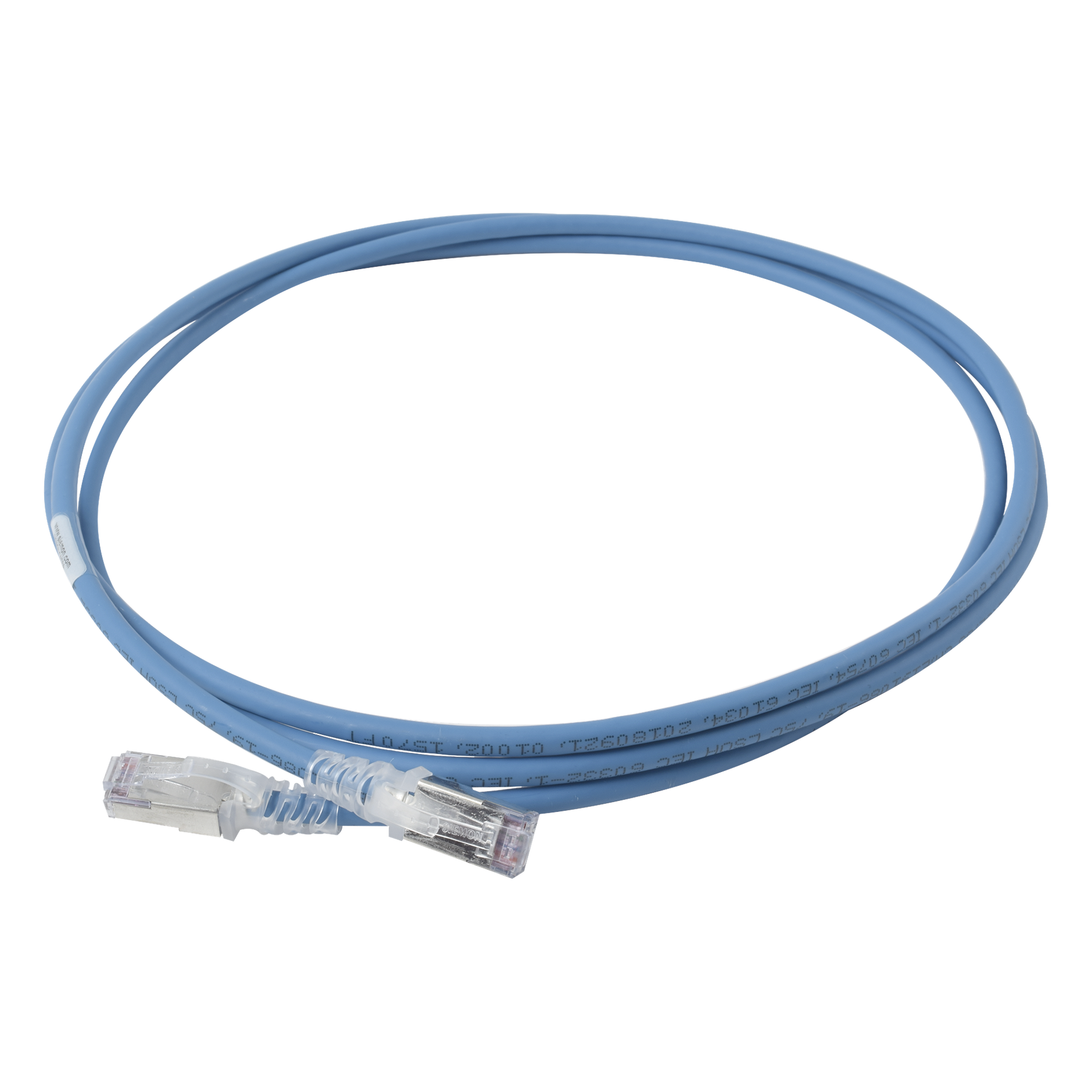 Patch Cord Cat6A Blindado S/FTP / 28 AWG / 2.13 m (7 ft) / Diámetro 5.5 mm / Color Azul — SIEMON · SKU SP6A-S07-06