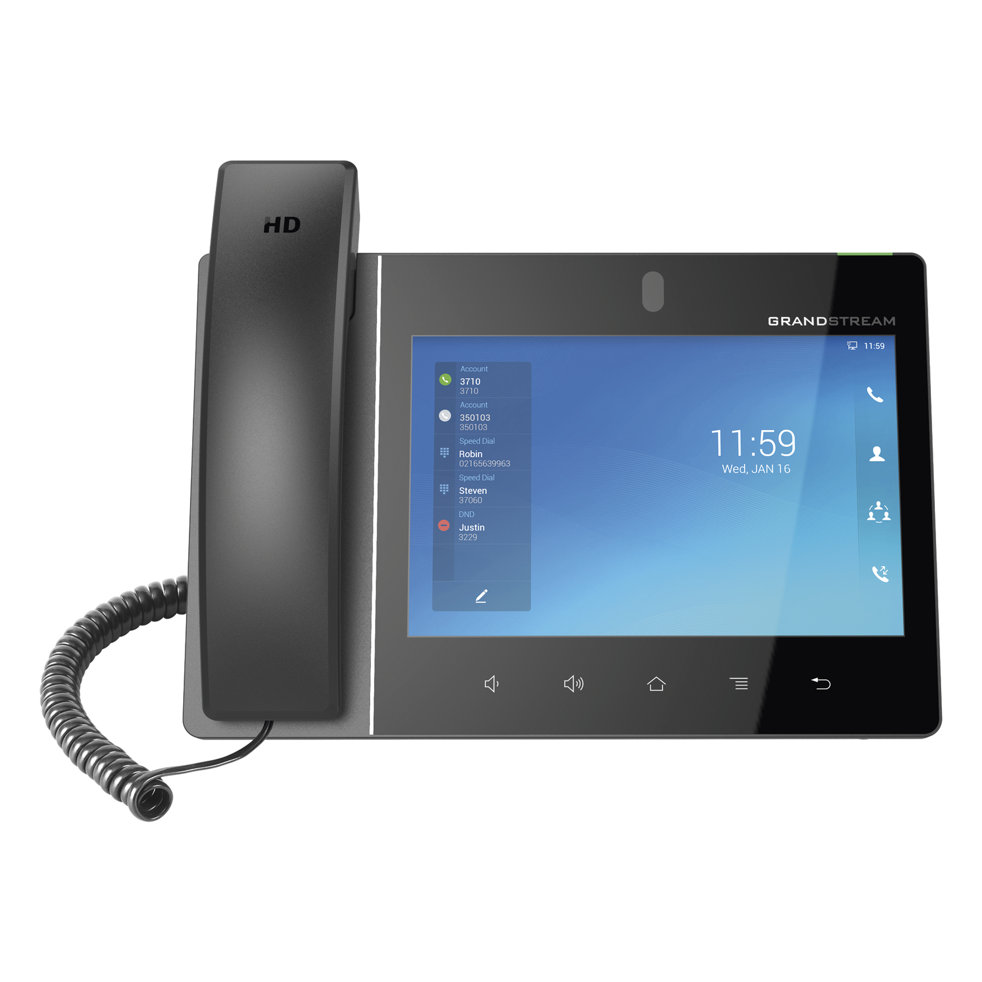 Videoteléfono IP Android / 16 Líneas SIP / Pantalla Táctil 8" / Wi-Fi 6 / Bluetooth 5.0 / PoE+ / Cámara 2 MP con Obturador de Privacidad — GRANDSTREAM · SKU GXV3480