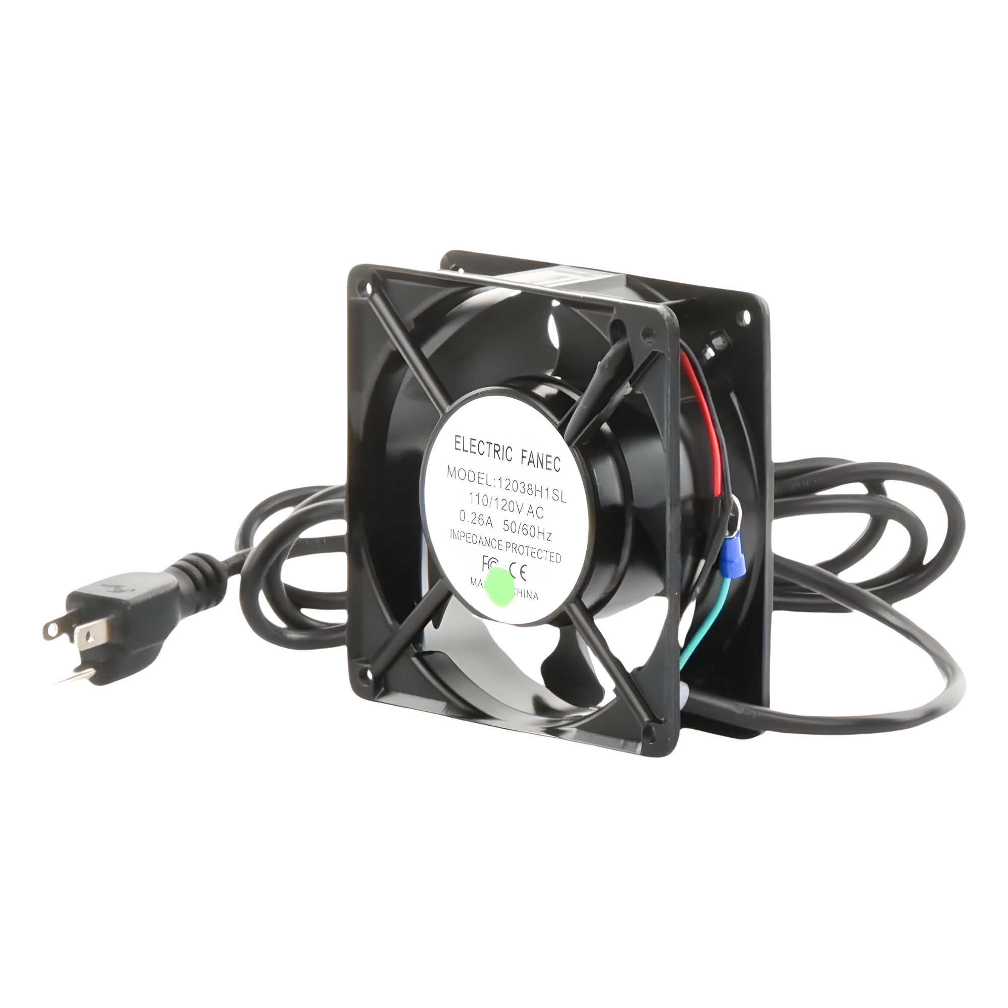 Ventilador de Gabinete / 110 VCA / 12 x 12 cm / 38 CFM / 1.6 m Cable NEMA 5-15 / 20,000 Horas