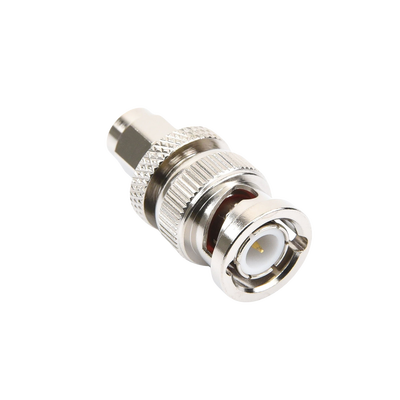 Adaptador en Línea de Conector SMA Macho a BNC Macho, Níquel/ Oro/ Teflón.