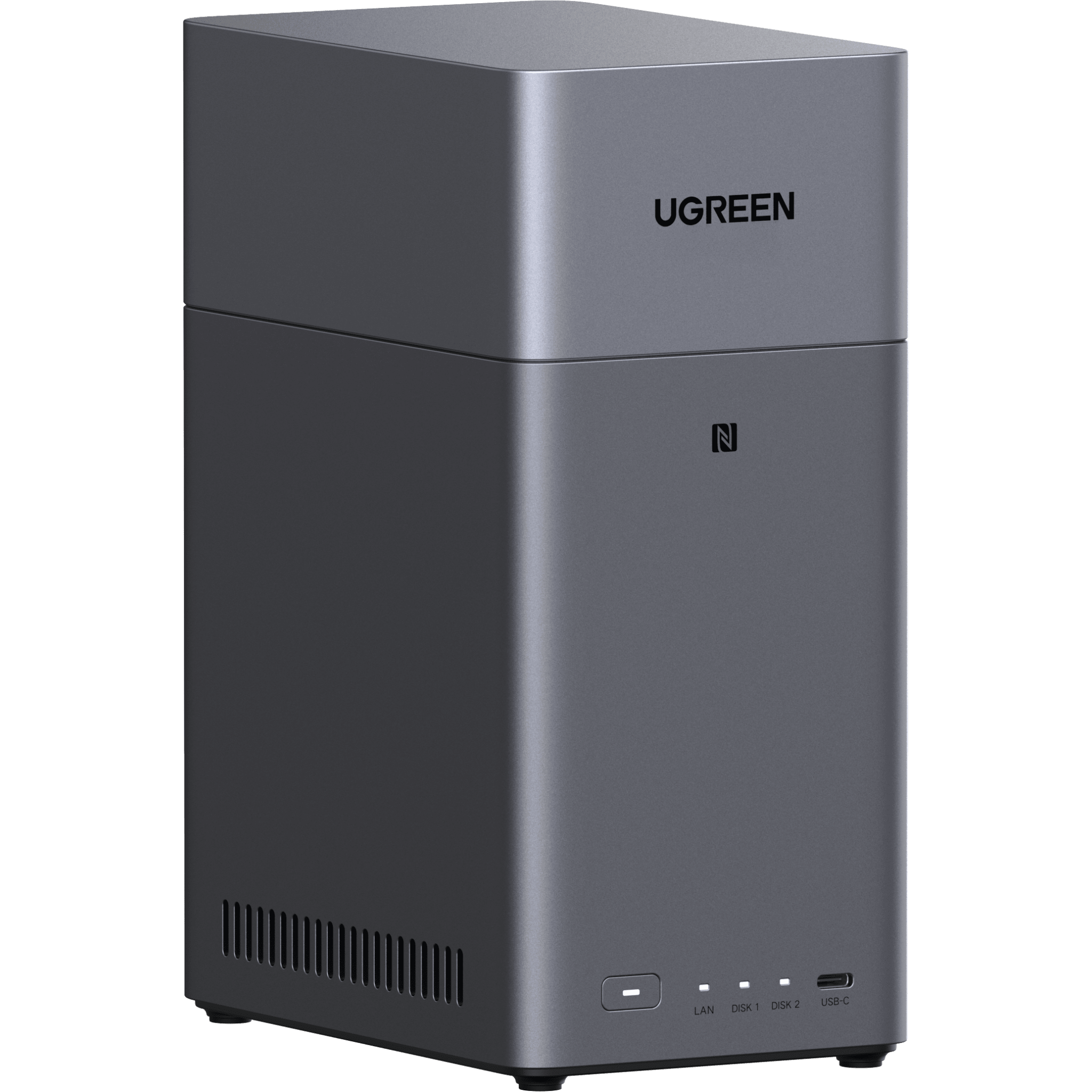 NAS UGREEN NASync DH2300 / Procesador RK3576 / 4GB  / 32GB eMMC / 2 Bahías SATA / JBOD-Basic-RAID 0-RAID 1 / Puerto HDMI 4K / 1 GbE / USB 3.2 Gen 1 Type-C / Detección NFC