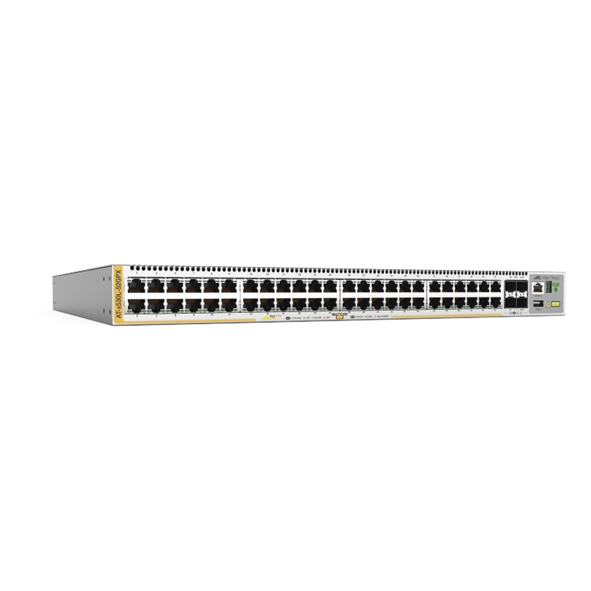 Switch L3 Apilable / 48 Puertos PoE+ Gigabit / 4 SFP+ 10G / 176 Gbps / 740 W PoE+ / Stackable — ALLIED TELESIS · SKU AT-X530L-52GPX-90