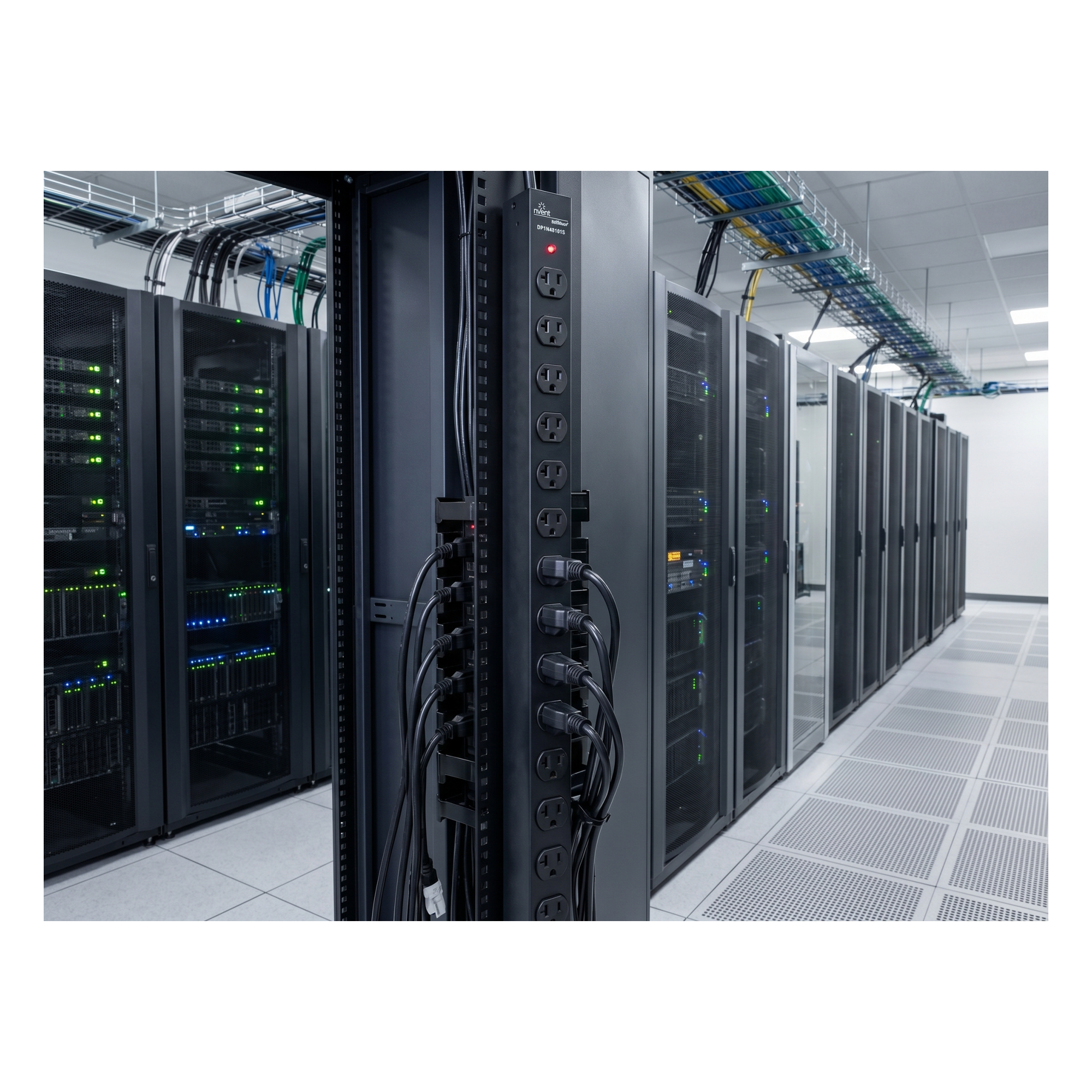 PDU Vertical para Rack con 18 Tomas NEMA 5-15R, 15A, 1.22 m (48 in) de Altura, Acero Color Negro