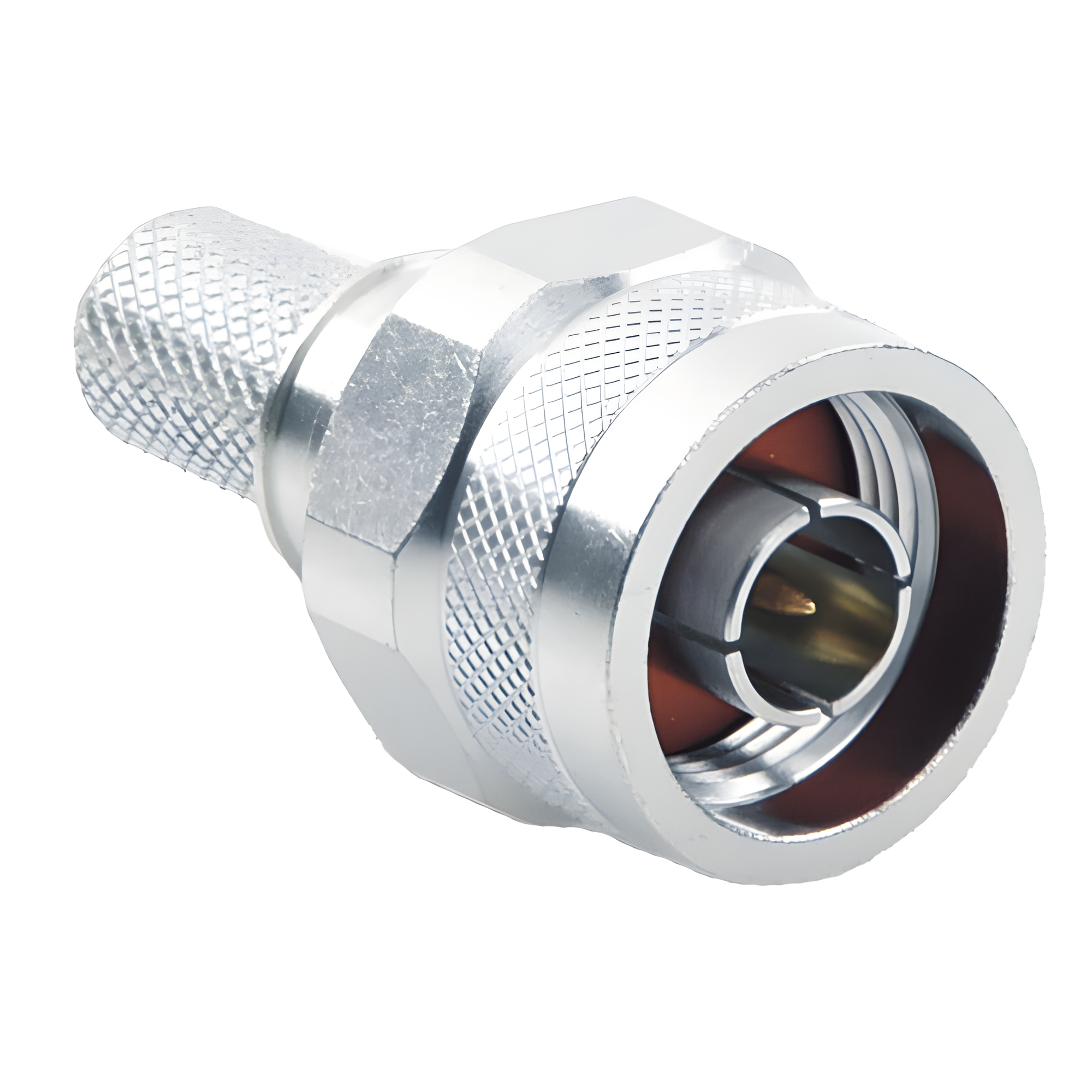 Conector N Macho / Pin Cautivo / Anillo Plegable / 0-11 GHz / 50 Ohm / Cables LMR-400, CNT-400, LP-400, RG8/U-SYS — RF INDUSTRIES,LTD · SKU RFN-1006-49I