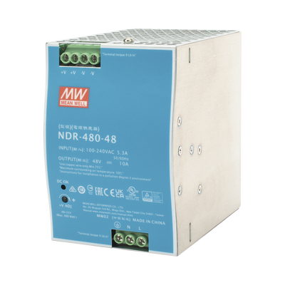 Fuente de Poder Industrial / 480W / 48 Vcc / 10A / Riel DIN / 100-240 Vca / 3.35 x 4.93 x 5.04 in