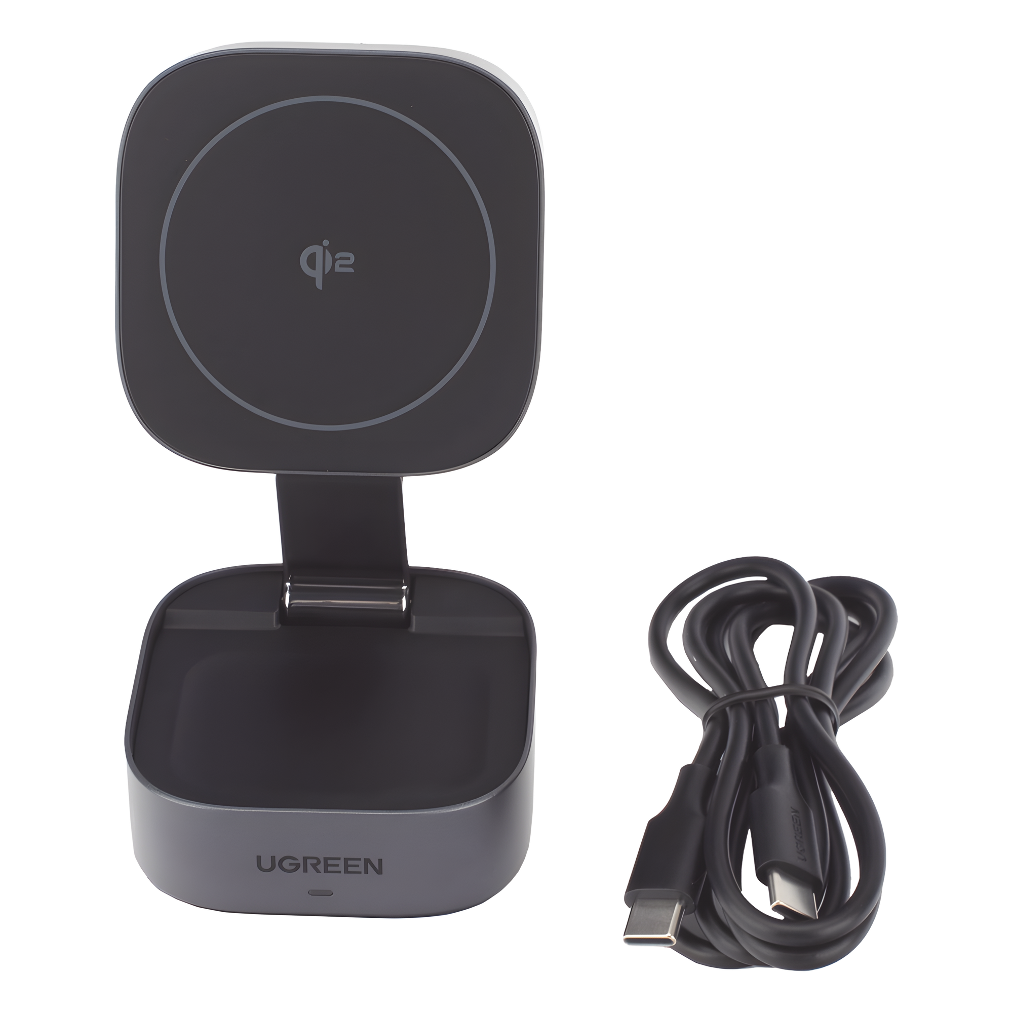 Cargador Inalámbrico 2 en 1 / Qi 2 15W / Base Auriculares 5W / Salida USB-C 5W / Potencia Total 25W / Protección Múltiple