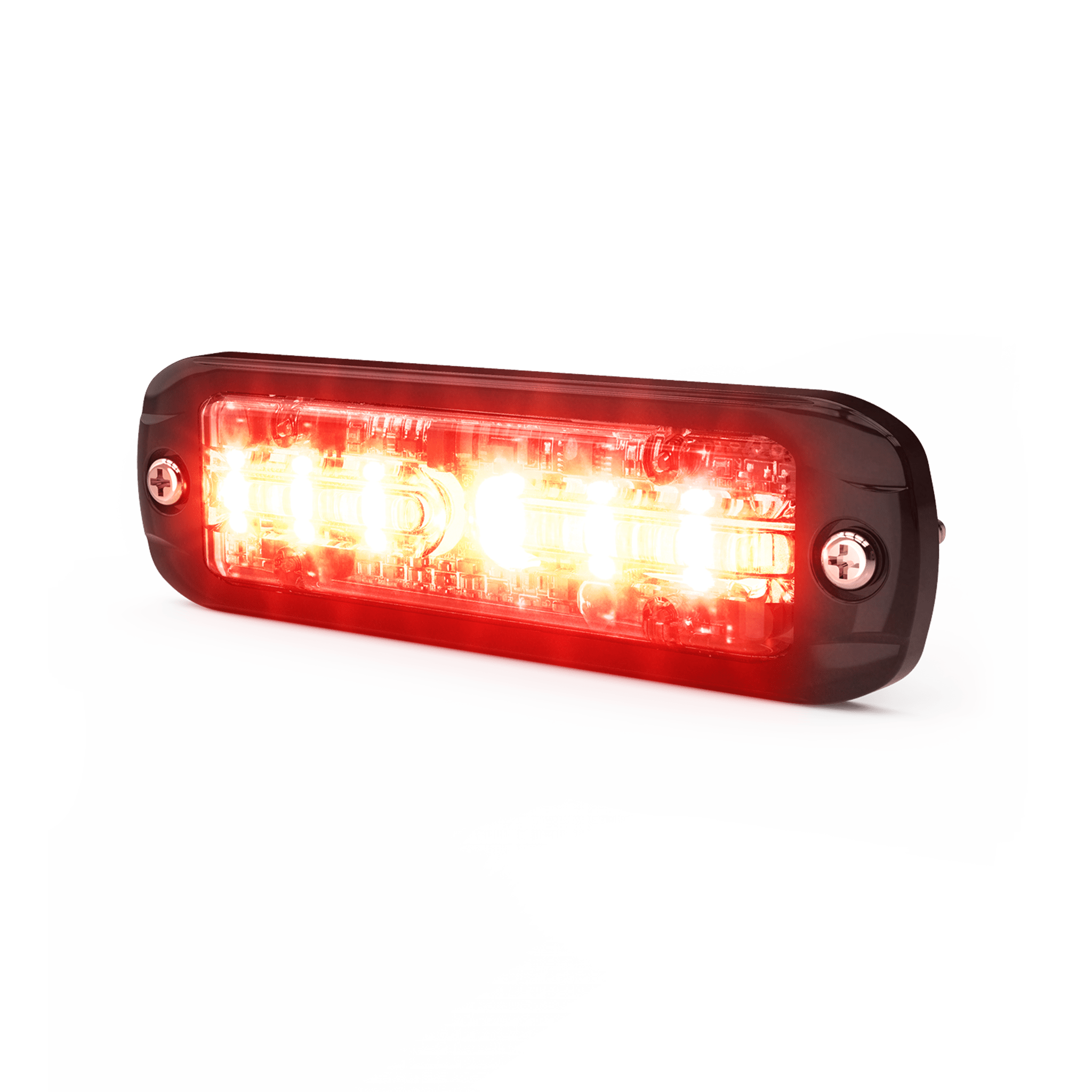Luz Auxiliar de 18 LEDS, Tricolor Rojo/Azul/Blanco, Lente transparente, Bisel Negro