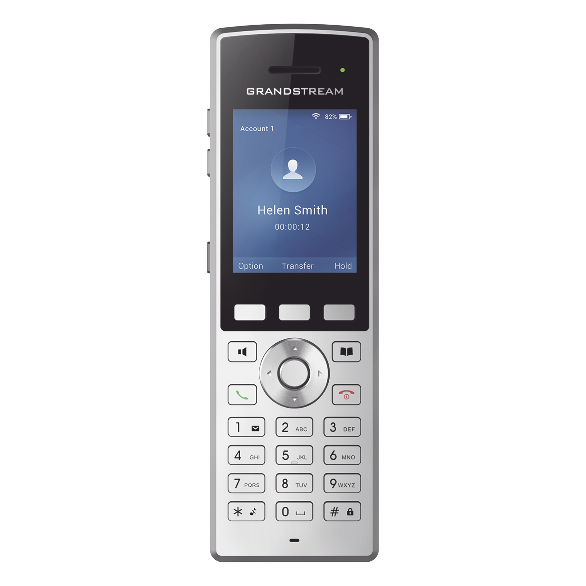 Teléfono IP Portátil Wi-Fi / Dual Band 2.4/5 GHz / 2 Líneas SIP / Bluetooth / HD Voice / 8 Horas Conversación — GRANDSTREAM · SKU WP822