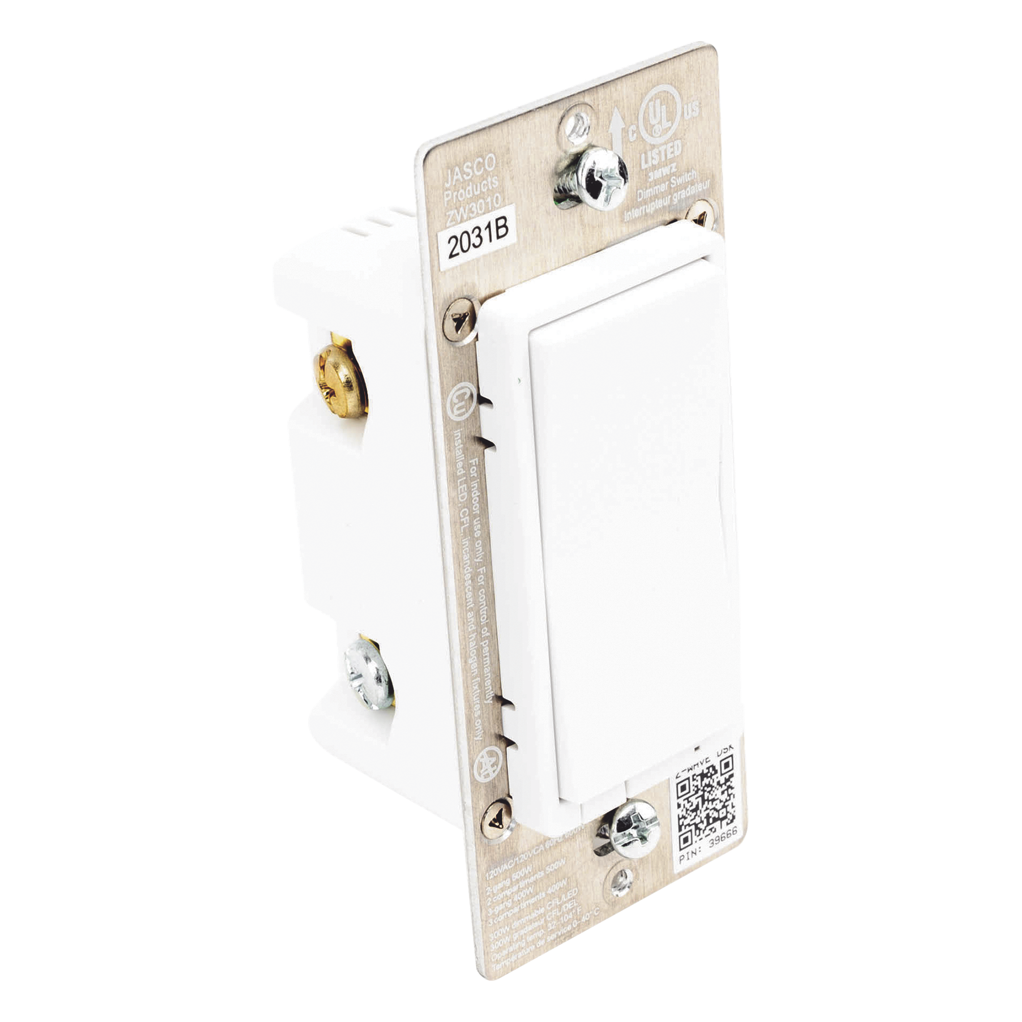 (ZWAVE) Dimmer, señal inalámbrica Z-WAVE, compatible con HUB HC7, C8, panel de alarma L5210, L7000, Total Connect. y Alarm.Com