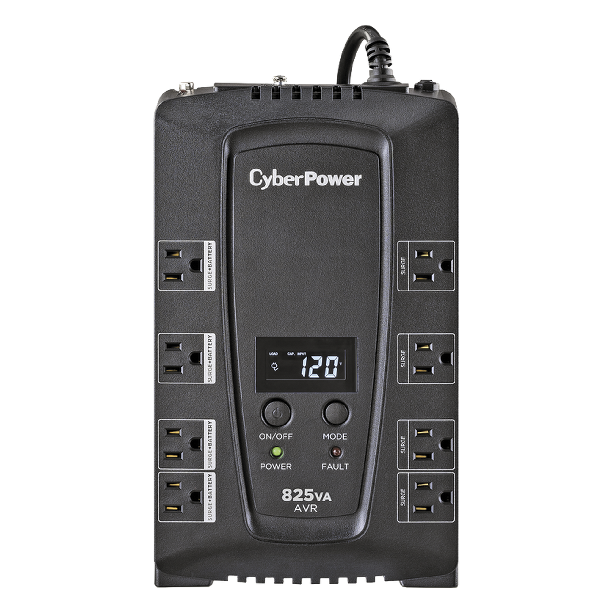 UPS Línea Interactiva / 825 VA / 450 W / 8 Tomas NEMA 5-15R / AVR Integrado / LCD Multifunción / Protección 1030 J