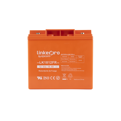 Batería de respaldo 12 V |  18 Ah | AGM | Certificada UL94-V0 Retardante a la Flama  | Especial para Seguridad Electrónica | UPS | Sistemas de Emergencia | Vida útil 5 años | Terminales T1