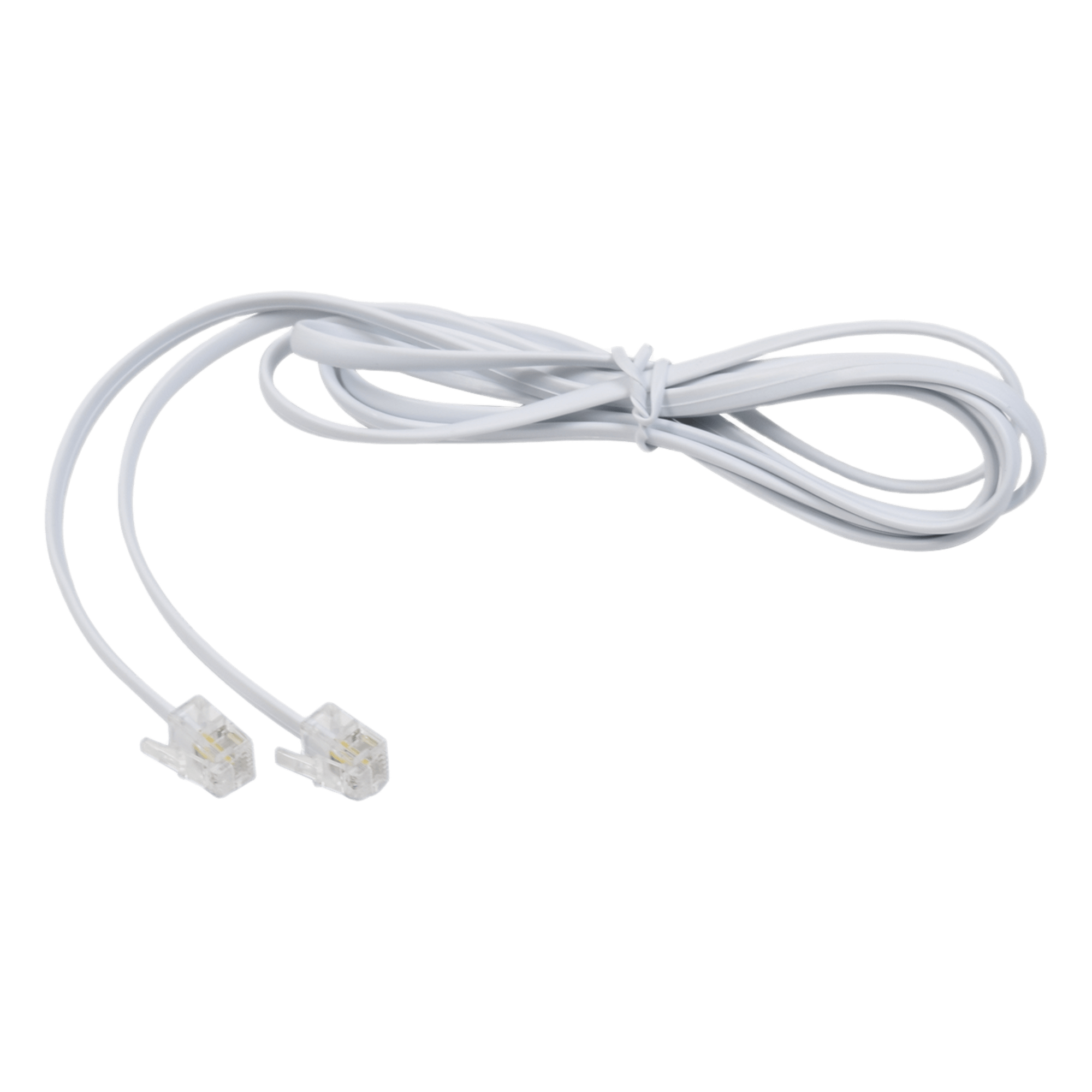 Cable Telefónico RJ11 / Plano / UTP Cat5e / 2 Pares / 1.5 m (4.92 ft) / Blanco — LINKEDPRO BY EPCOM · SKU TELUS80481.5M