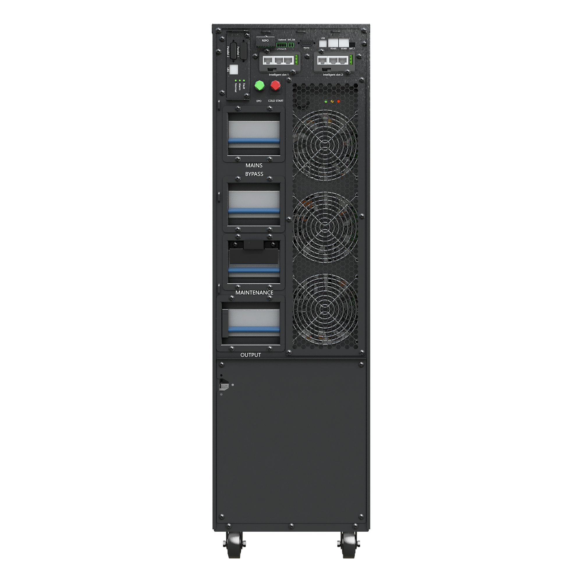 UPS Online de Doble Conversión / 15000 VA / 10000 W / Entrada Trifásica 200-240 Vac / Salida Trifásica 200-240 Vac / Onda Senoidal Pura / Torre o Rack 6 UR