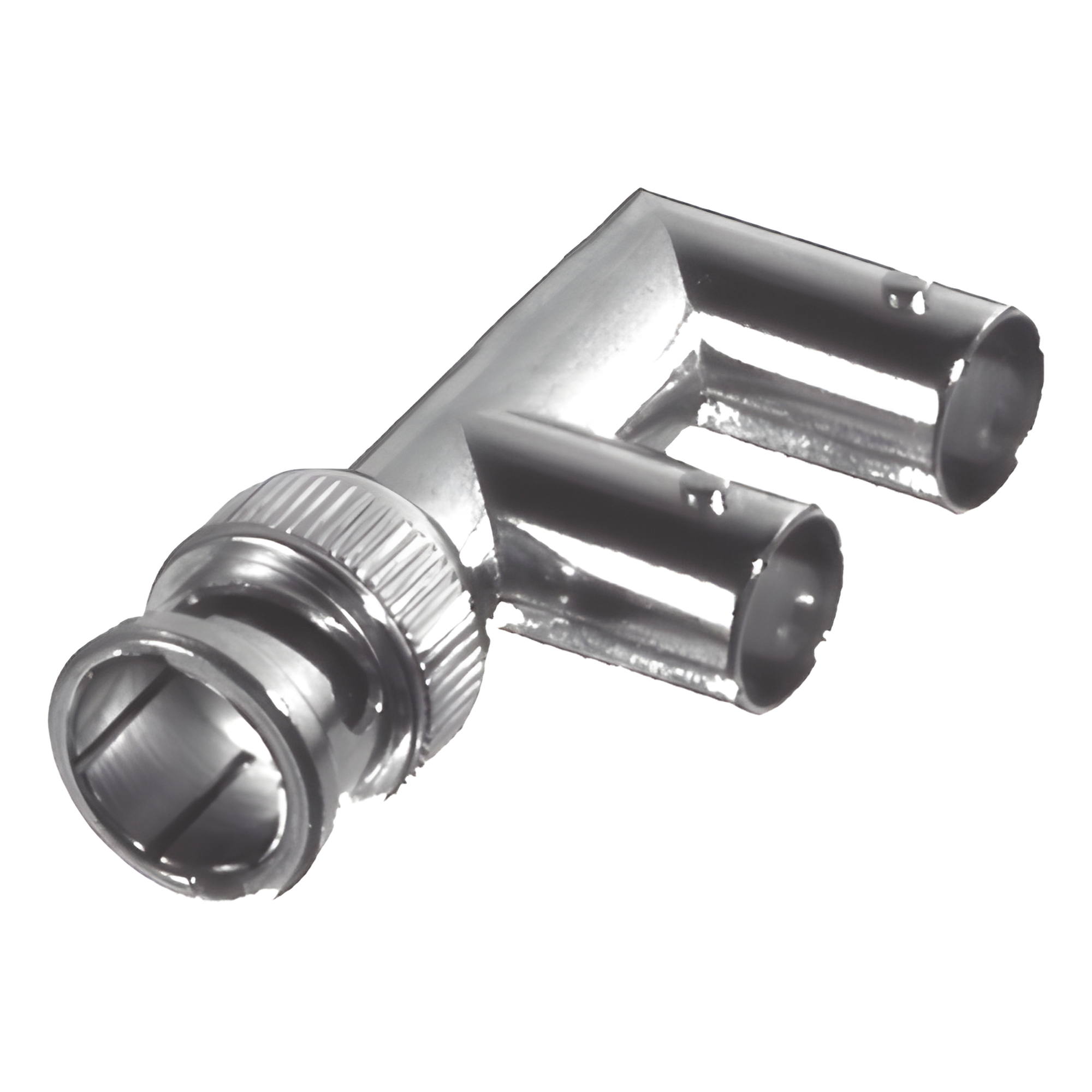 Adaptador RF / BNC Macho a Doble BNC Hembra / 75 Ohm / Splitter en F / Contacto Oro 24k / Aislante Delrin — RF INDUSTRIES,LTD · SKU RFB-1730-3