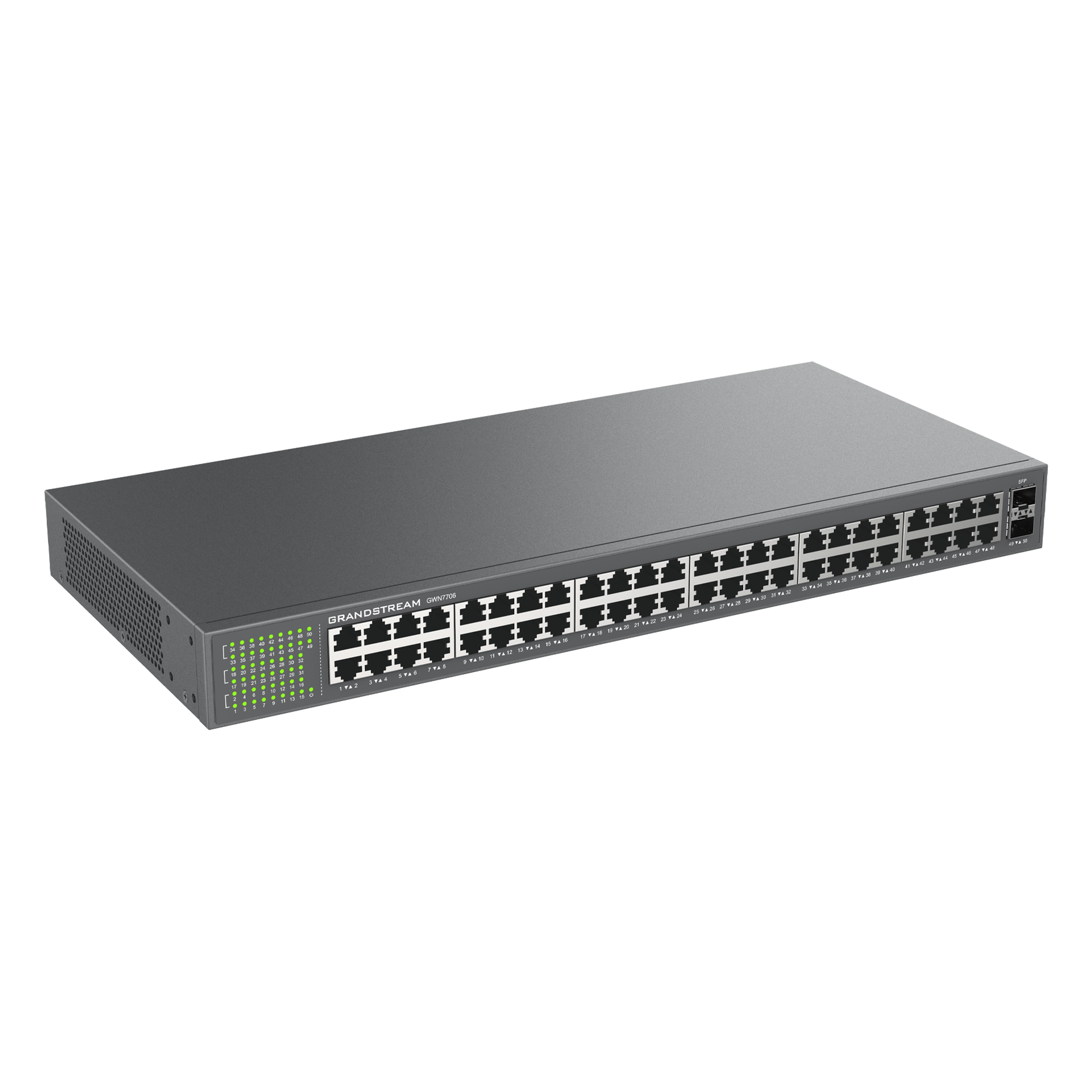 Switch No Administrable / 48 Puertos Gigabit / 100 Gbps / 2 SFP / Montaje Rack / 9KB Jumbo Frame