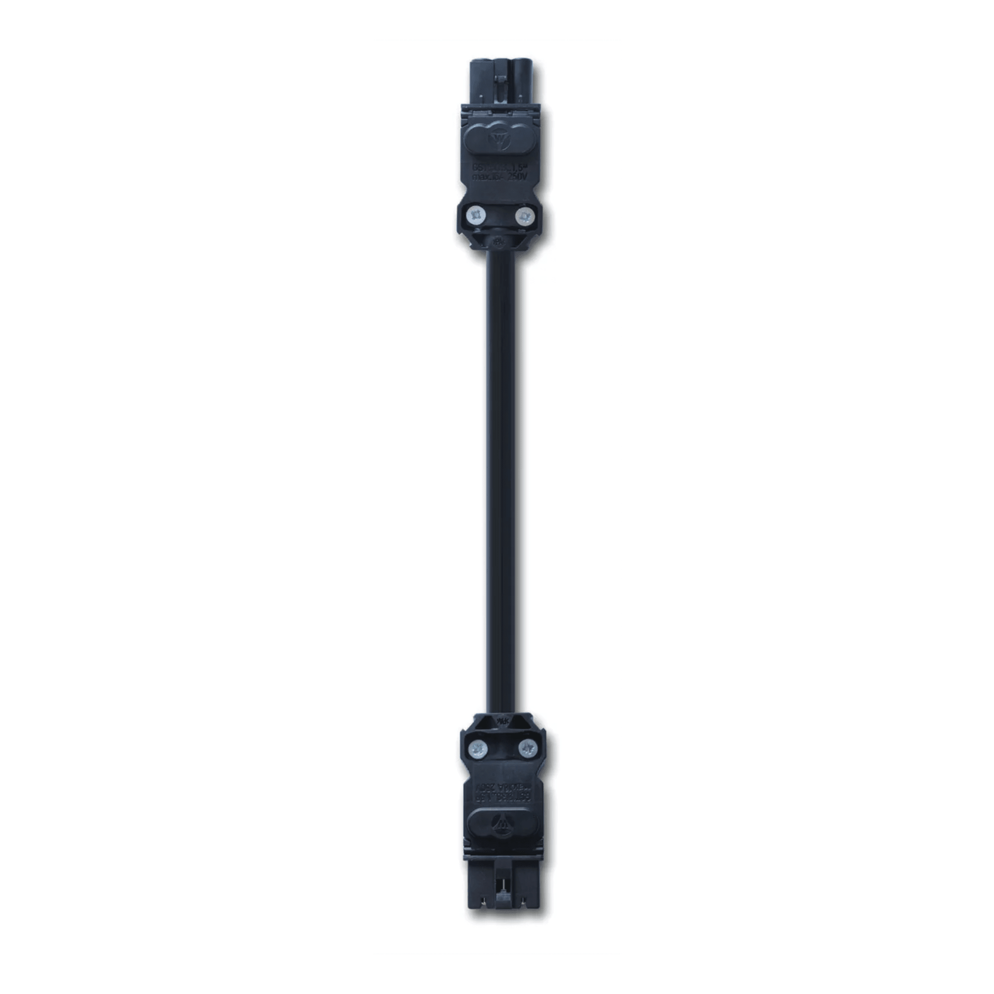 Cable de Unión para Lámparas LED / Conexión Daisy Chain hasta 4 Unidades / 60 cm / 3 Polos / Voltaje Universal 100-240V AC / Sistema Clic sin Herramientas — HOFFMAN · SKU ELC0601TBUL