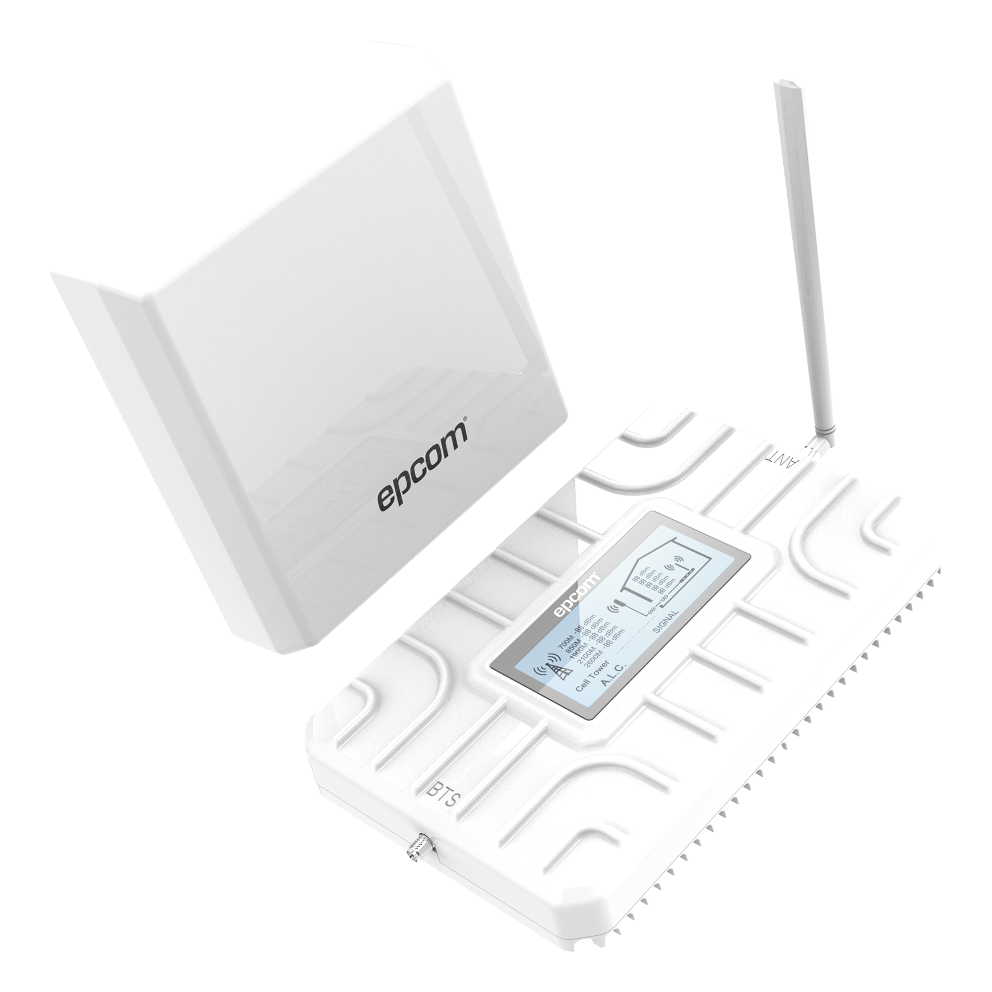 Amplificador de Señal Celular / 5 Bandas Simultáneas / 700-2600 MHz / Cobertura 150 m² / 70 dB Ganancia / 20 dBm Potencia / Plug-and-Play