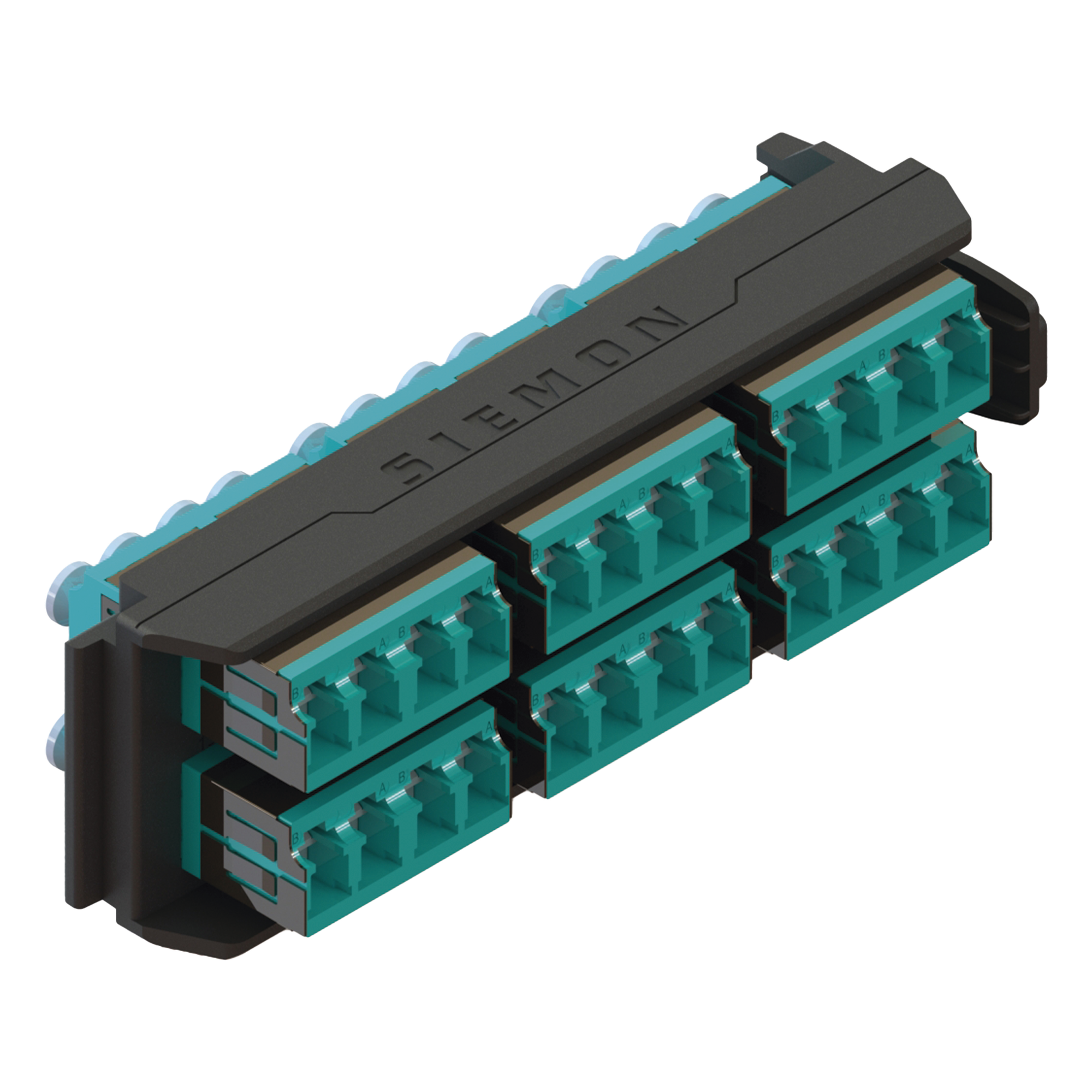 Placa Acopladora / 12 Conectores Dúplex LC/UPC / 24 Fibras Multimodo OM3/OM4 / Sin Shutter / Alta Densidad — SIEMON · SKU LVA24-LCQ-BC-A