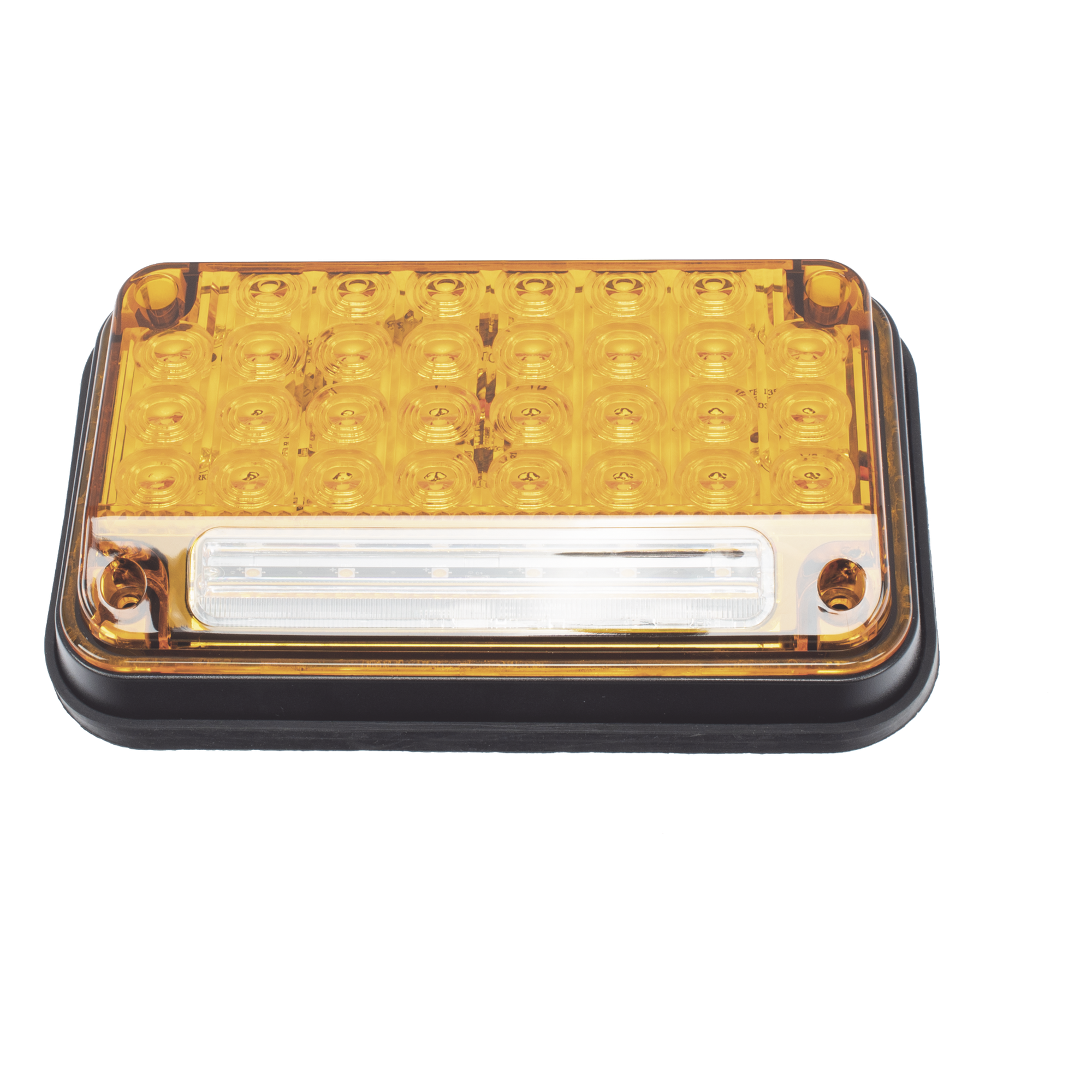 Luz de Advertencia LED / 7x4 pulgadas / 66 LED Alta Intensidad / 12 VCC / 10 Patrones de Destello / Mica Ámbar / Montaje Permanente — EPCOM INDUSTRIAL SIGNALING · SKU XLTE2335A
