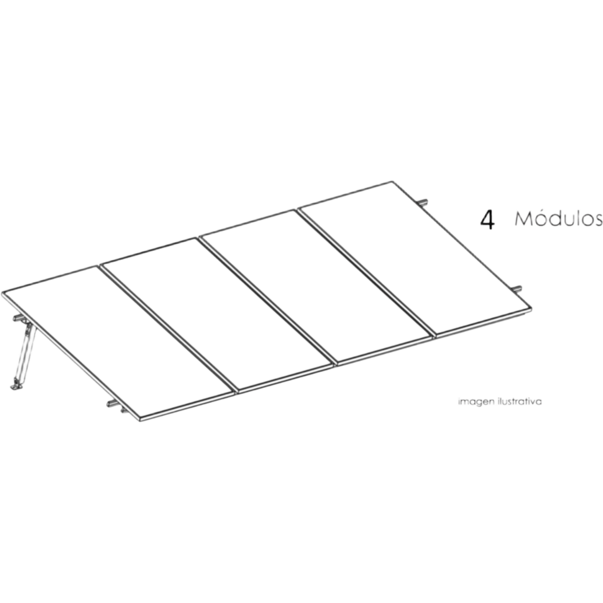 Sistema de Montaje Solar / Techo Plano / 4 Módulos / Resistencia 140 km/h / Inclinación 15° / Rieles 4.72 m (15.5 ft) — BASEL · SKU KITBASEL1X4