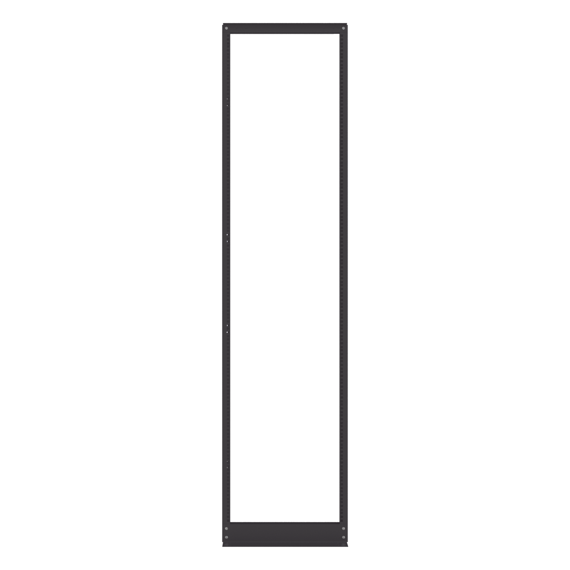 Rack de 2 Postes, Estándar 19", 45 Unidades, Fabricado en Acero, Base "L" para Anclar a Piso.