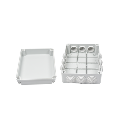 Caja Estanca de PVC Para Derivación y Conexión, 12 Entradas, Tapa Atornillada, 300x220x120 mm  (Área interna), Uso Exterior IP55, Material que no Propaga el Fuego y Libre de Hálogenos