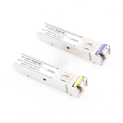 Transceptores Ópticos Bidireccionales SFP (Mini-Gbic) / Monomodo 1490 & 1550 nm / 1.25 Gbps / 1000BASE-BX / Conector LC/UPC Simplex / DDM / Hasta 80 km / 2 Piezas 