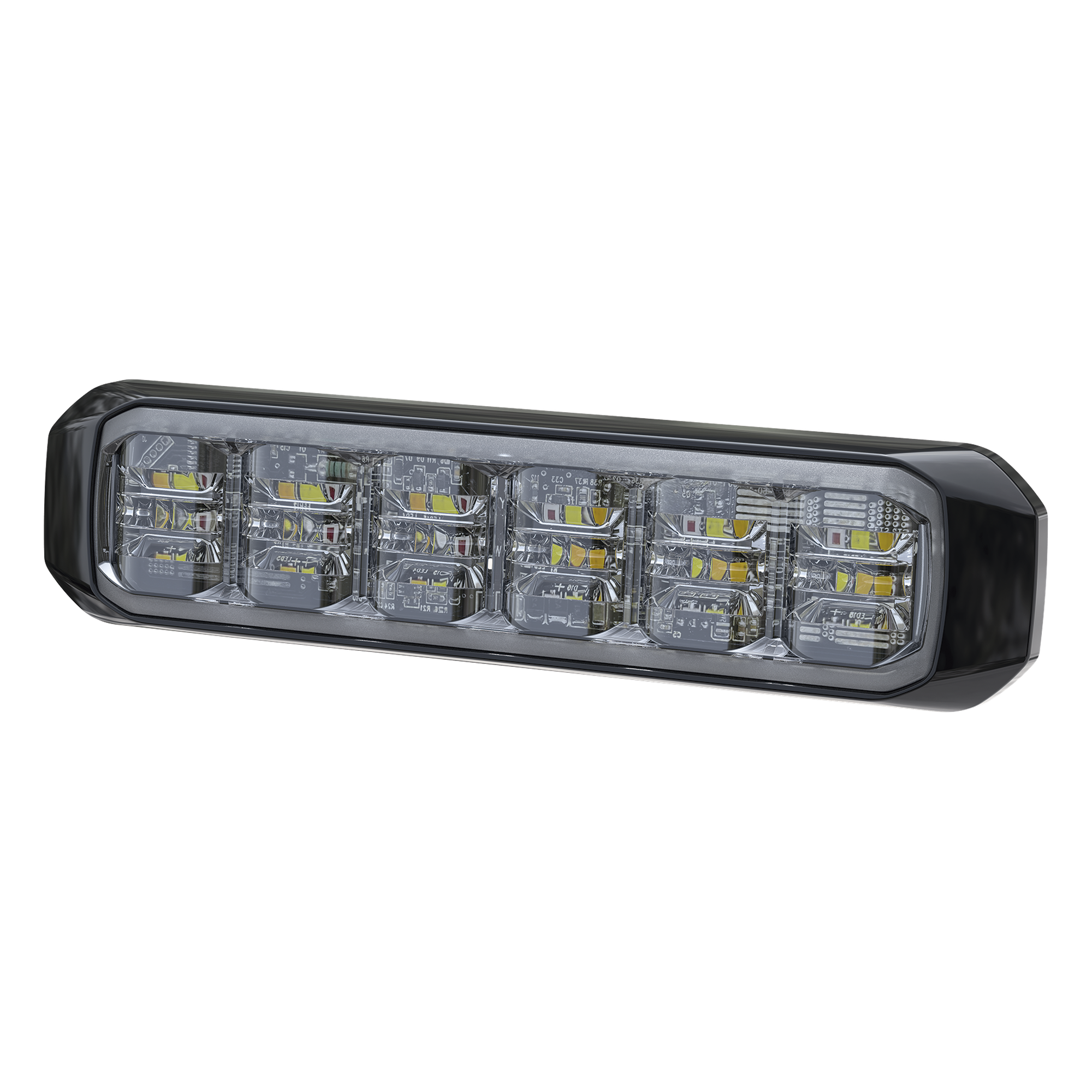 Luz Auxiliar LED Tricolor / 18 LEDs / Rojo/Blanco/Azul / SAE J845 Clase 1 / IPX7 / 28 Patrones / 12 VCD — SIGNALPRO · SKU SP18RWB